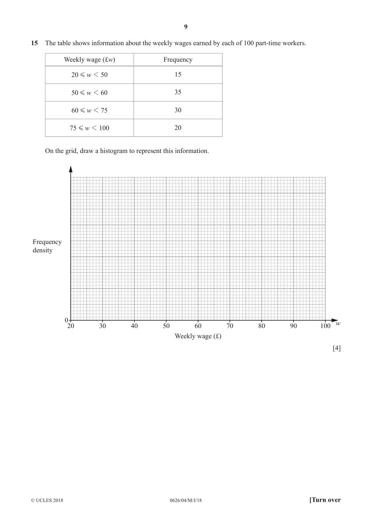 Cambridge IGCSE Mathematics (9-1) (UK only) 0626 2018 May/June Paper 4 · Variant 0 question paper, page 9 of 16