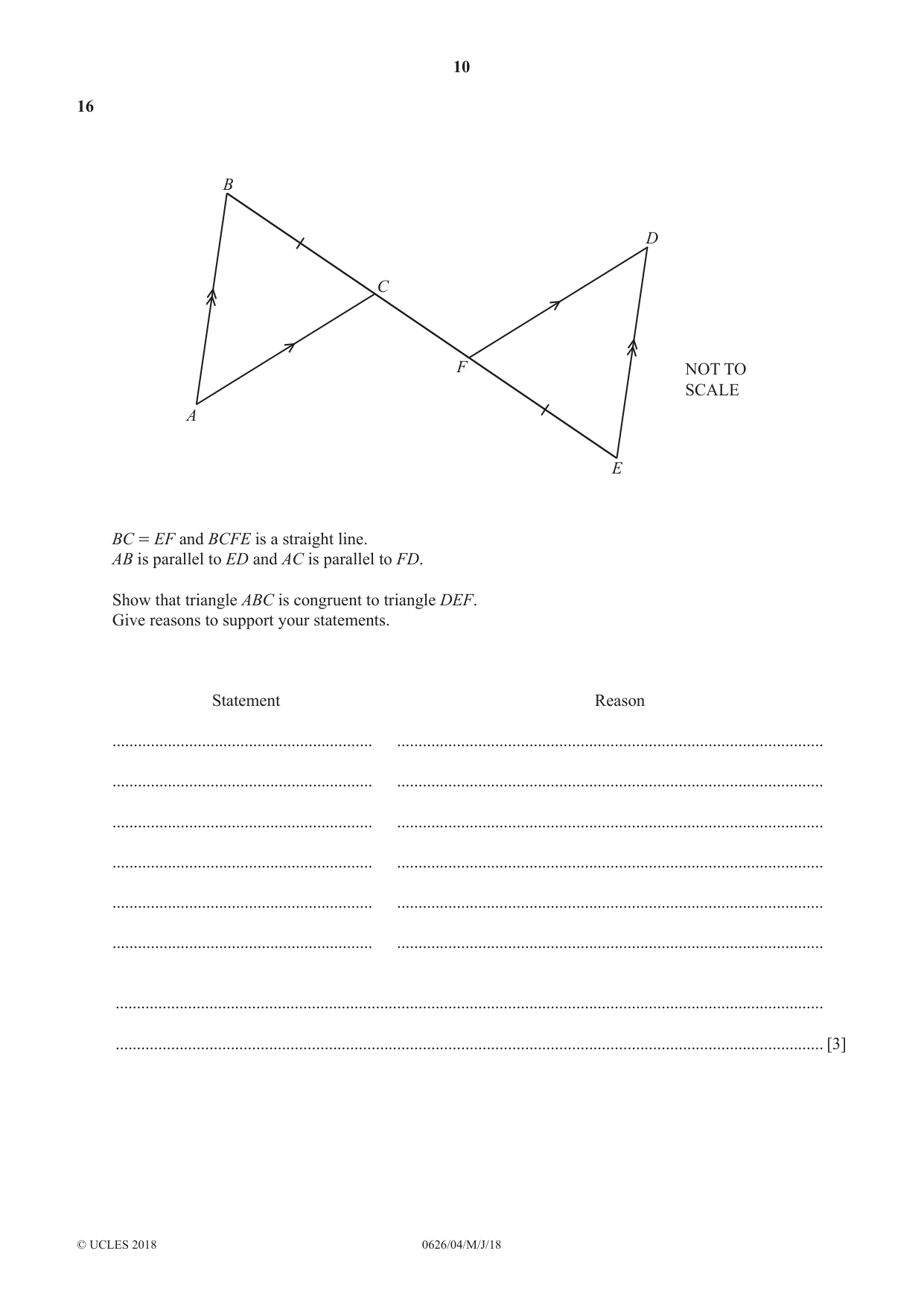 Cambridge IGCSE Mathematics (9-1) (UK only) 0626 2018 May/June Paper 4 · Variant 0 question paper, page 10 of 16