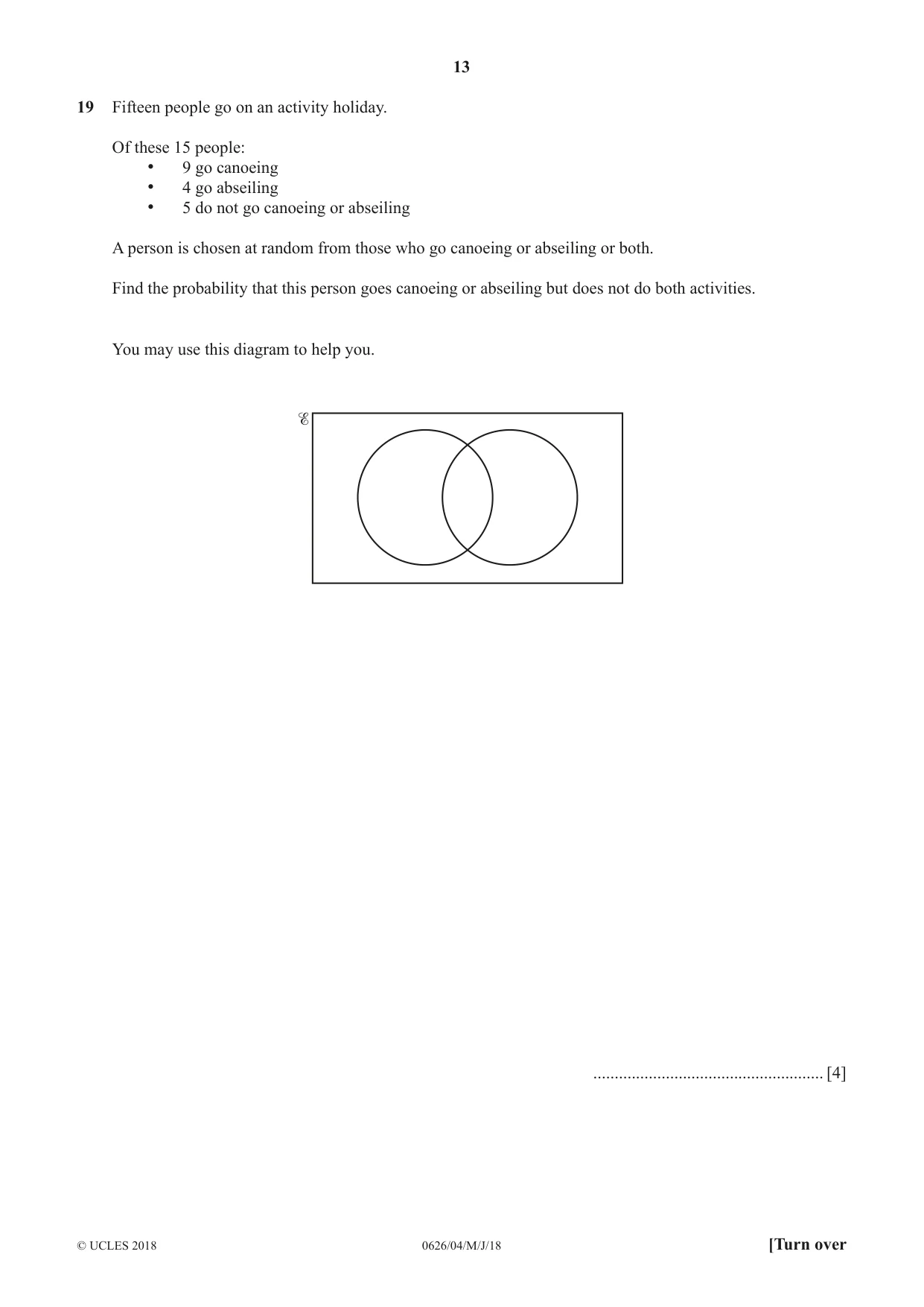 Cambridge IGCSE Mathematics (9-1) (UK only) 0626 2018 May/June Paper 4 · Variant 0 question paper, page 13 of 16
