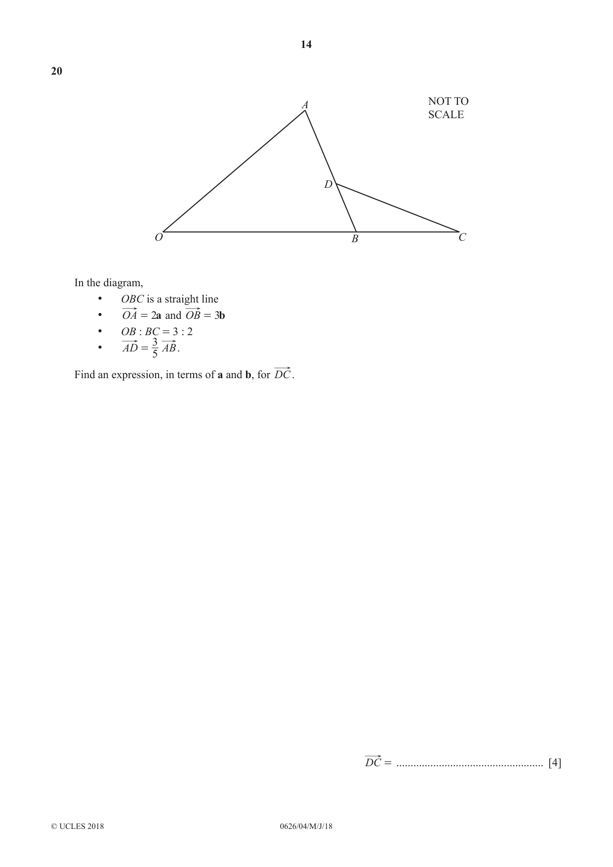 Cambridge IGCSE Mathematics (9-1) (UK only) 0626 2018 May/June Paper 4 · Variant 0 question paper, page 14 of 16