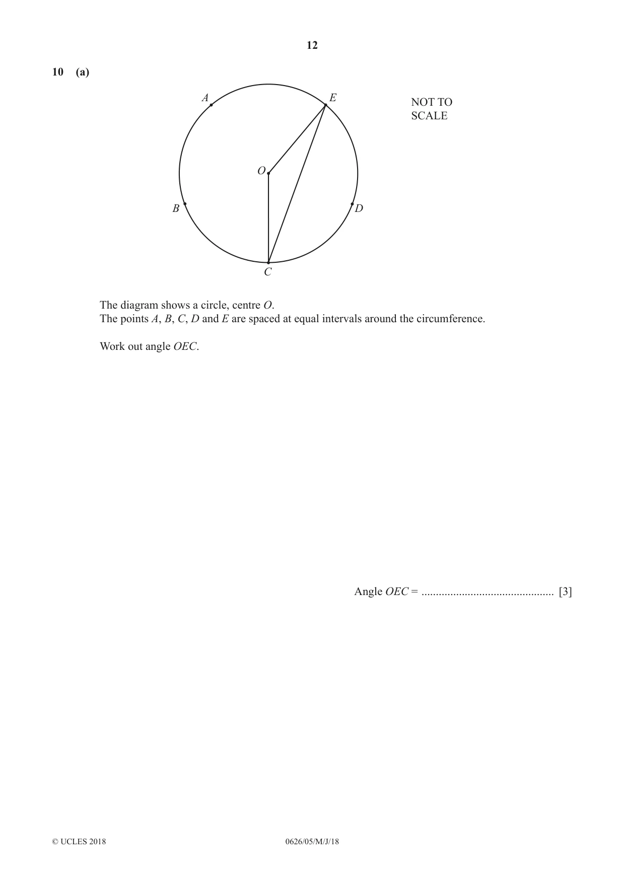 Cambridge IGCSE Mathematics (9-1) (UK only) 0626 2018 May/June Paper 5 · Variant 0 question paper, page 12 of 16