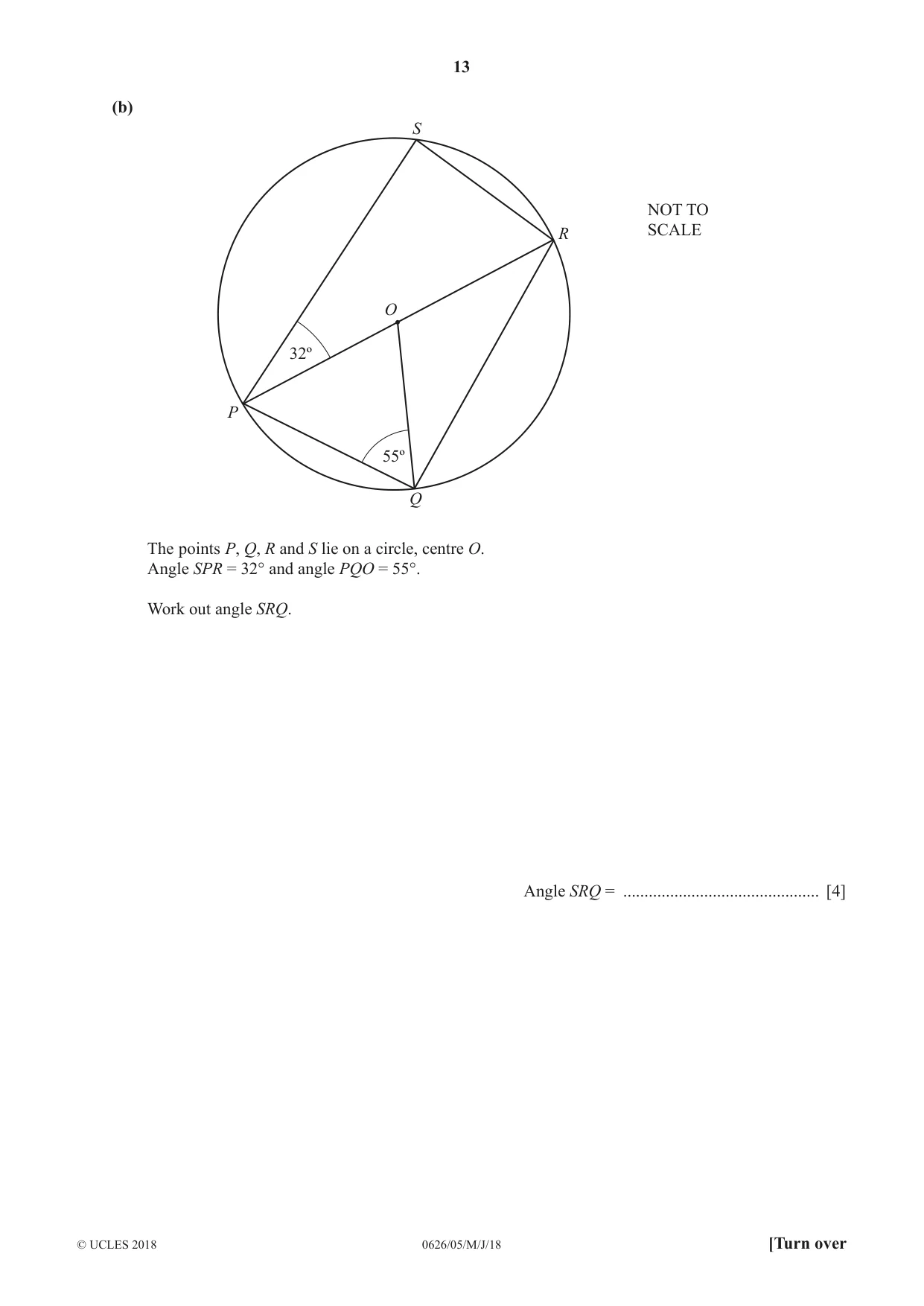 Cambridge IGCSE Mathematics (9-1) (UK only) 0626 2018 May/June Paper 5 · Variant 0 question paper, page 13 of 16