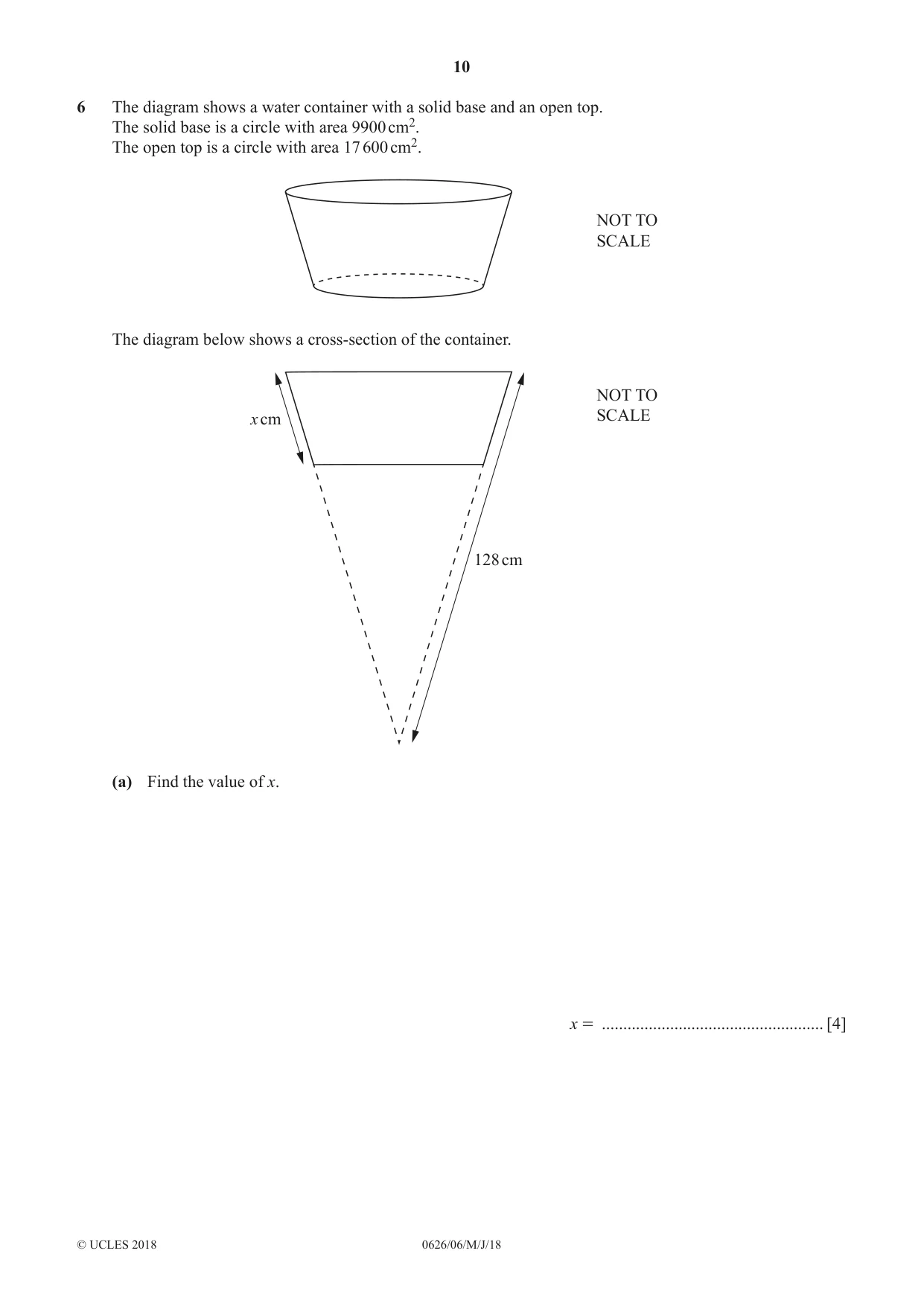 Cambridge IGCSE Mathematics (9-1) (UK only) 0626 2018 May/June Paper 6 · Variant 0 question paper, page 10 of 20
