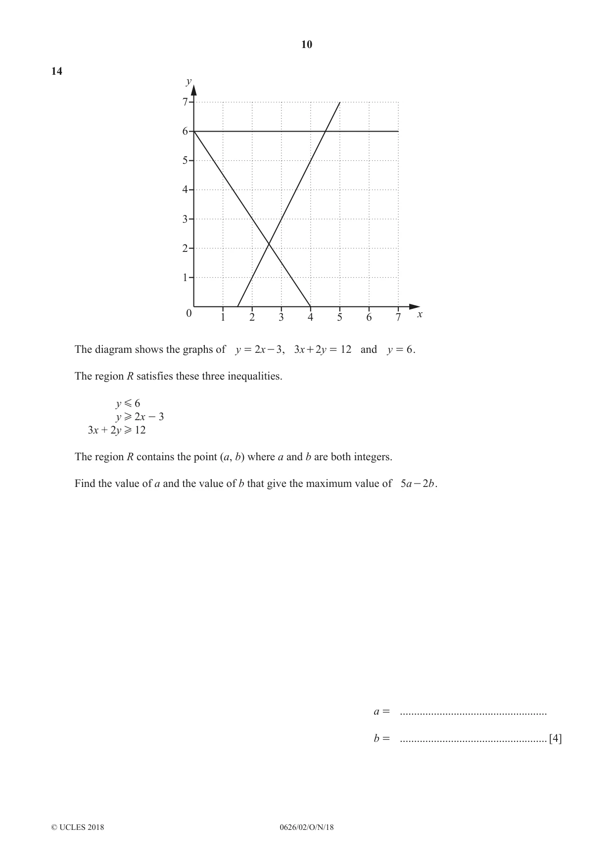 Cambridge IGCSE Mathematics (9-1) (UK only) 0626 2018 Oct/Nov Paper 2 · Variant 0 question paper, page 10 of 12