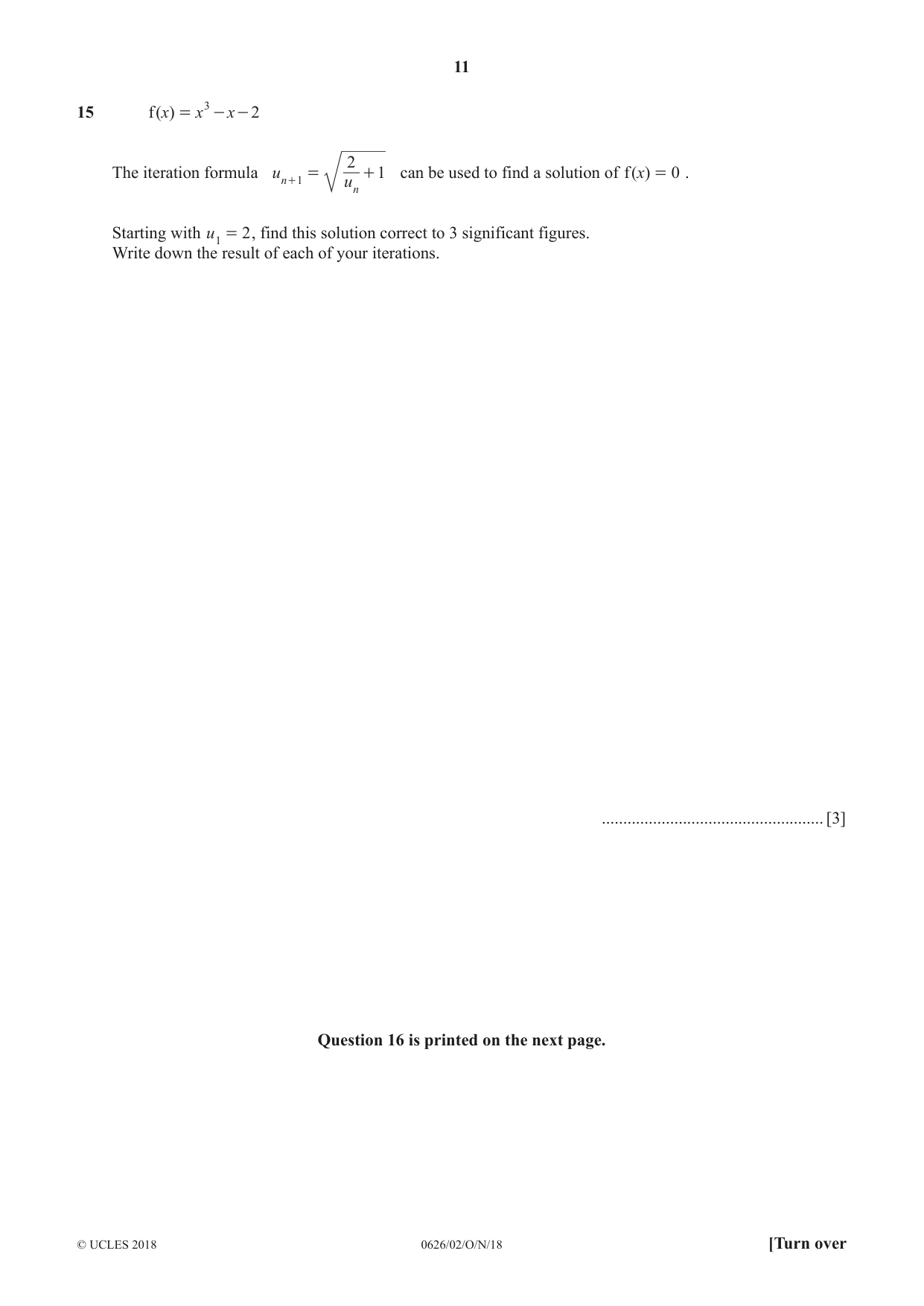 Cambridge IGCSE Mathematics (9-1) (UK only) 0626 2018 Oct/Nov Paper 2 · Variant 0 question paper, page 11 of 12