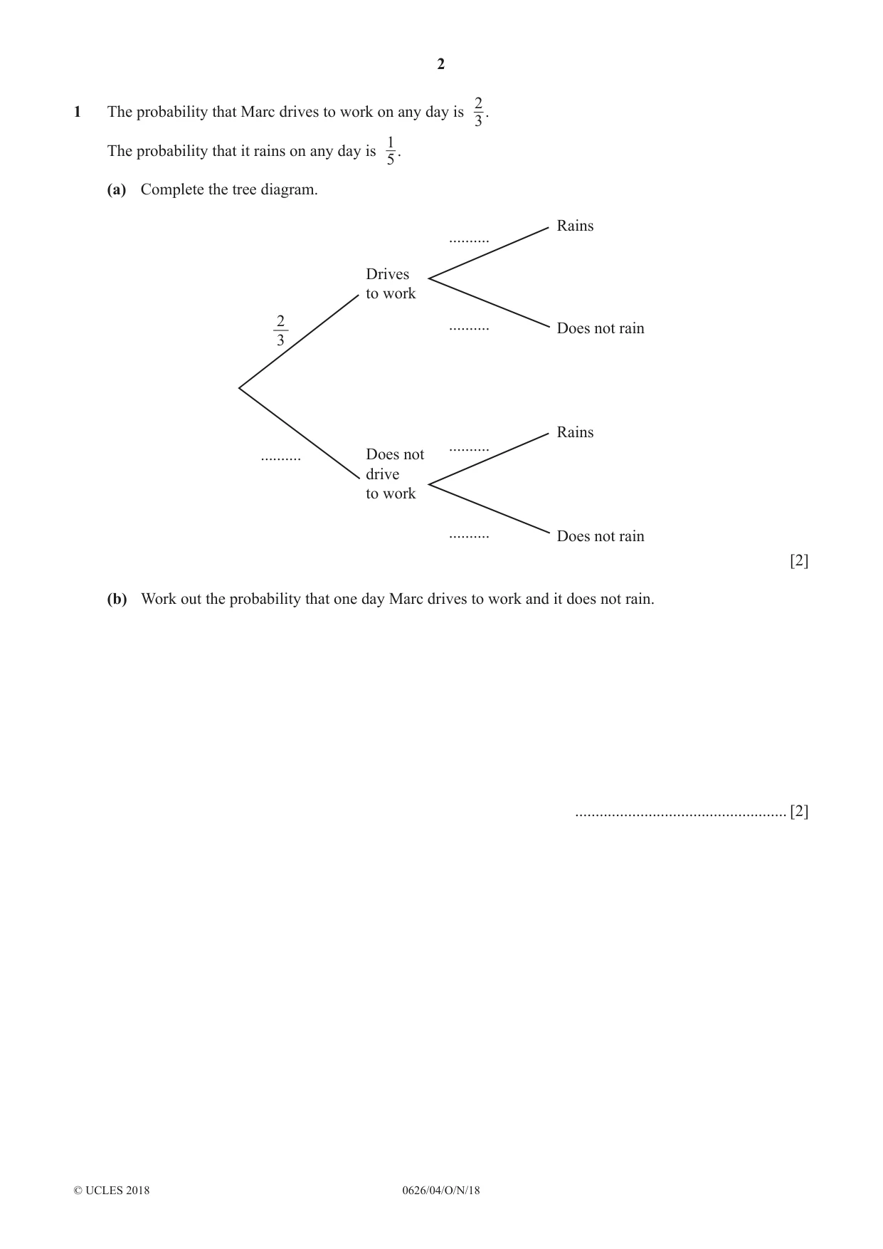 Cambridge IGCSE Mathematics (9-1) (UK only) 0626 2018 Oct/Nov Paper 4 · Variant 0 question paper, page 2 of 16