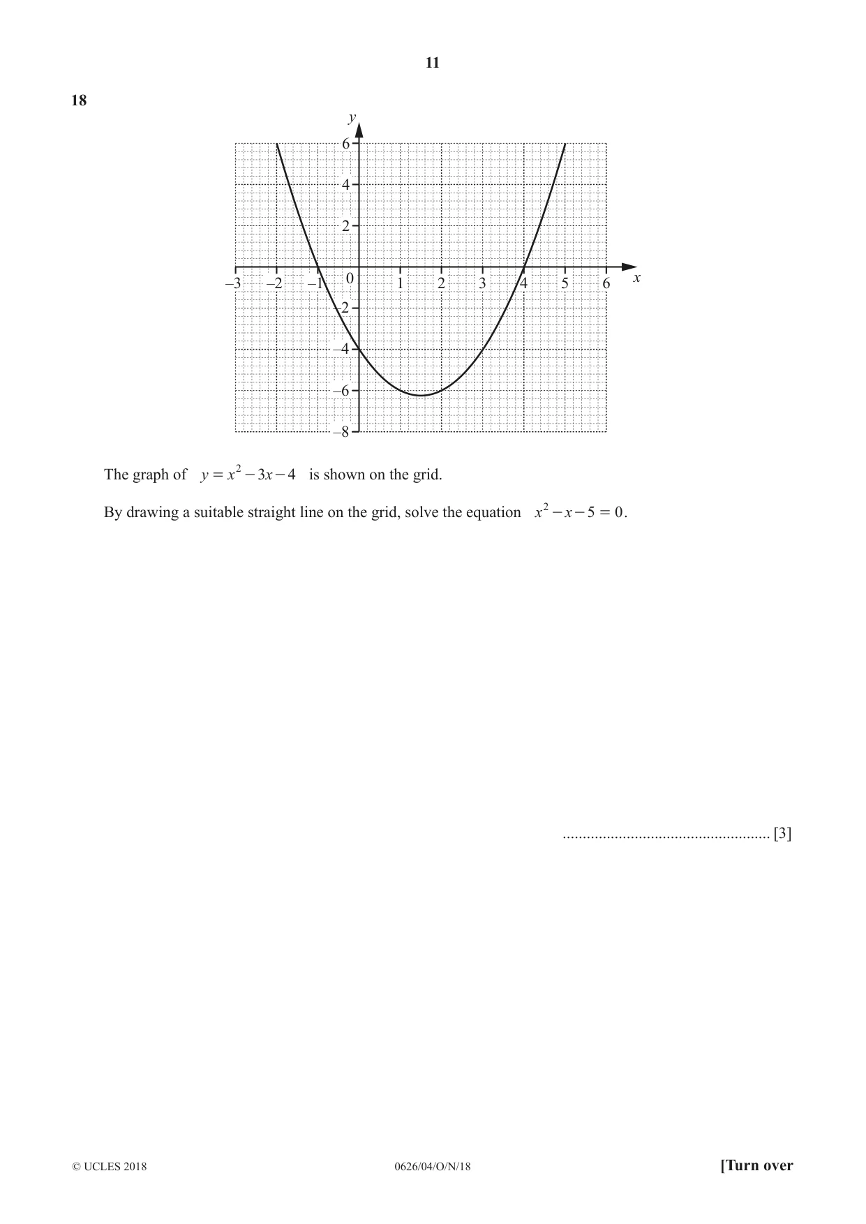 Cambridge IGCSE Mathematics (9-1) (UK only) 0626 2018 Oct/Nov Paper 4 · Variant 0 question paper, page 11 of 16
