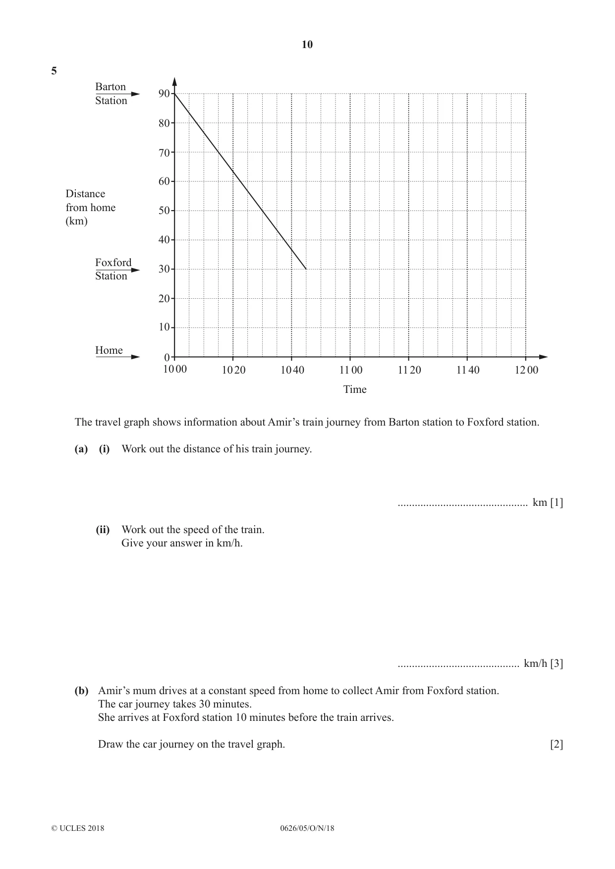 Cambridge IGCSE Mathematics (9-1) (UK only) 0626 2018 Oct/Nov Paper 5 · Variant 0 question paper, page 10 of 20