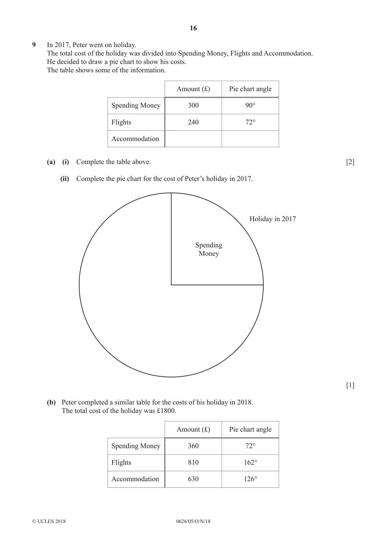 Cambridge IGCSE Mathematics (9-1) (UK only) 0626 2018 Oct/Nov Paper 5 · Variant 0 question paper, page 16 of 20