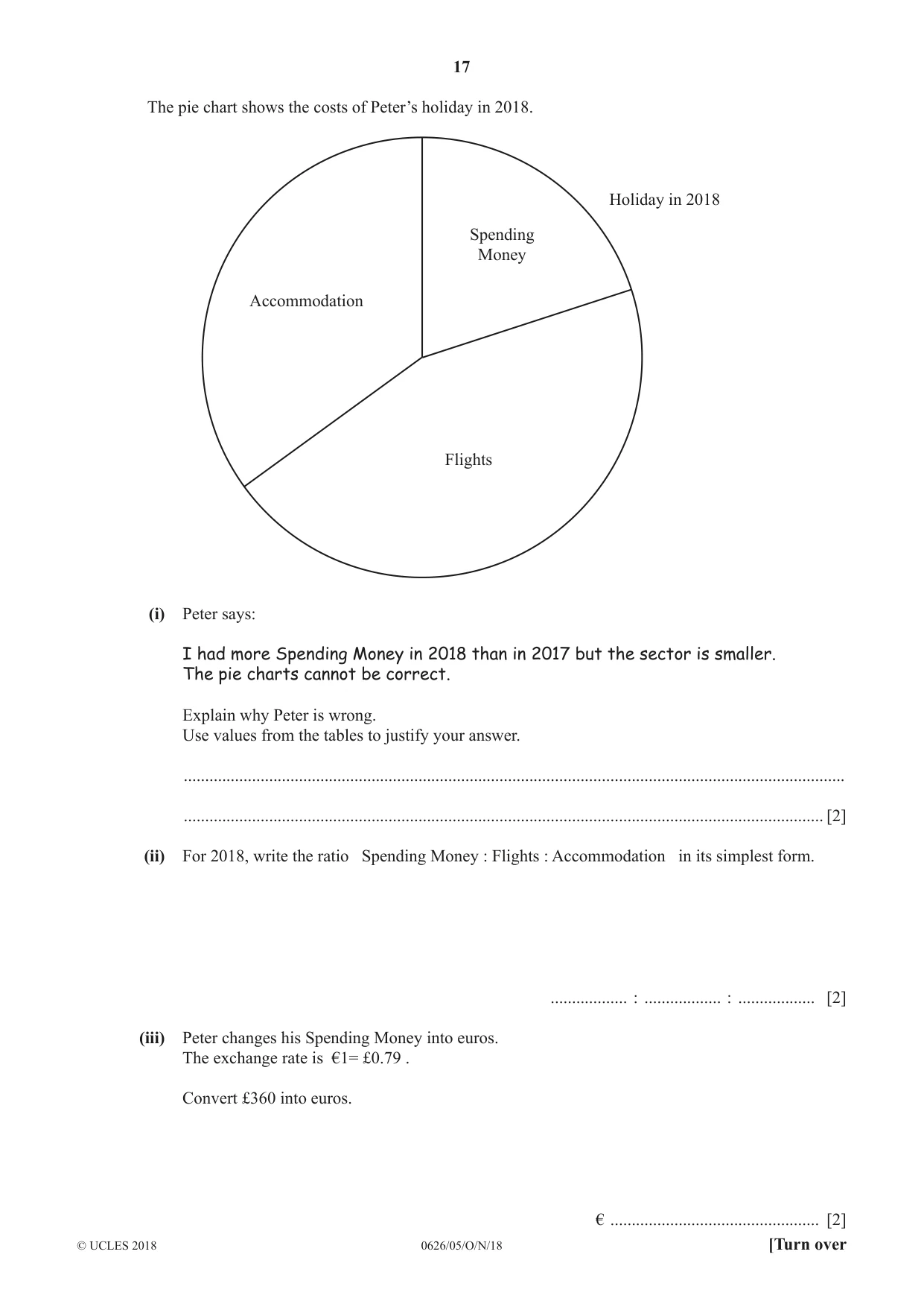 Cambridge IGCSE Mathematics (9-1) (UK only) 0626 2018 Oct/Nov Paper 5 · Variant 0 question paper, page 17 of 20