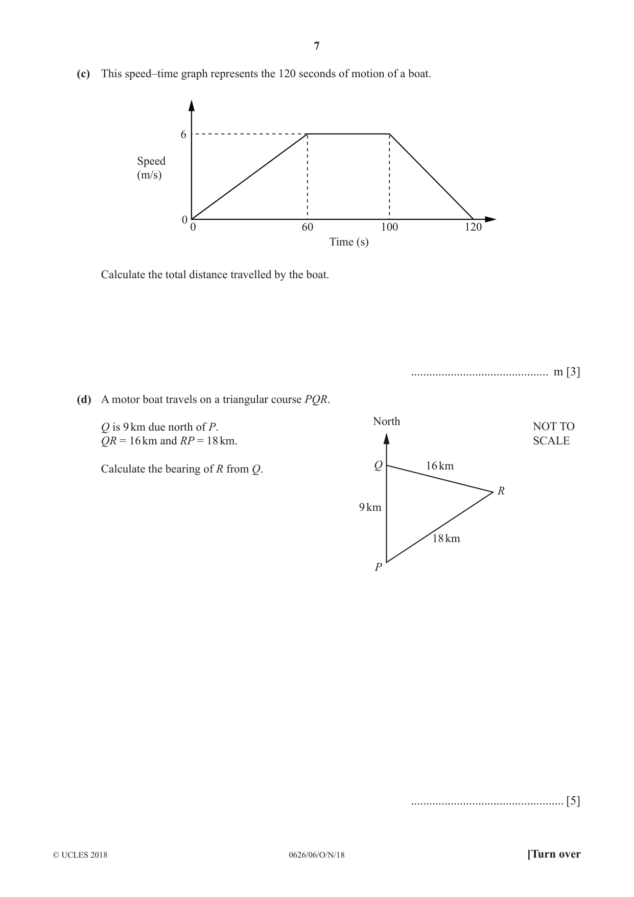 Cambridge IGCSE Mathematics (9-1) (UK only) 0626 2018 Oct/Nov Paper 6 · Variant 0 question paper, page 7 of 16