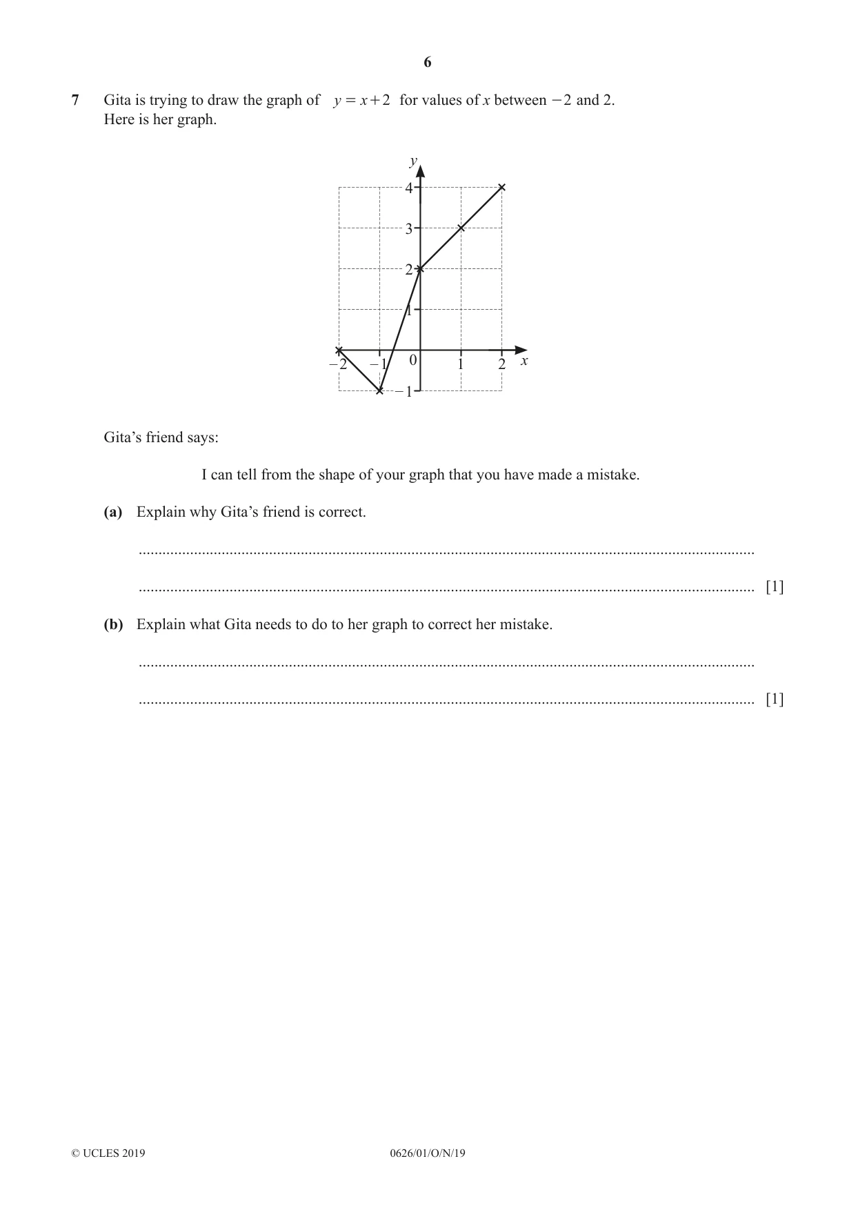Cambridge IGCSE Mathematics (9-1) (UK only) 0626 2019 Oct/Nov Paper 1 · Variant 1 question paper, page 6 of 16