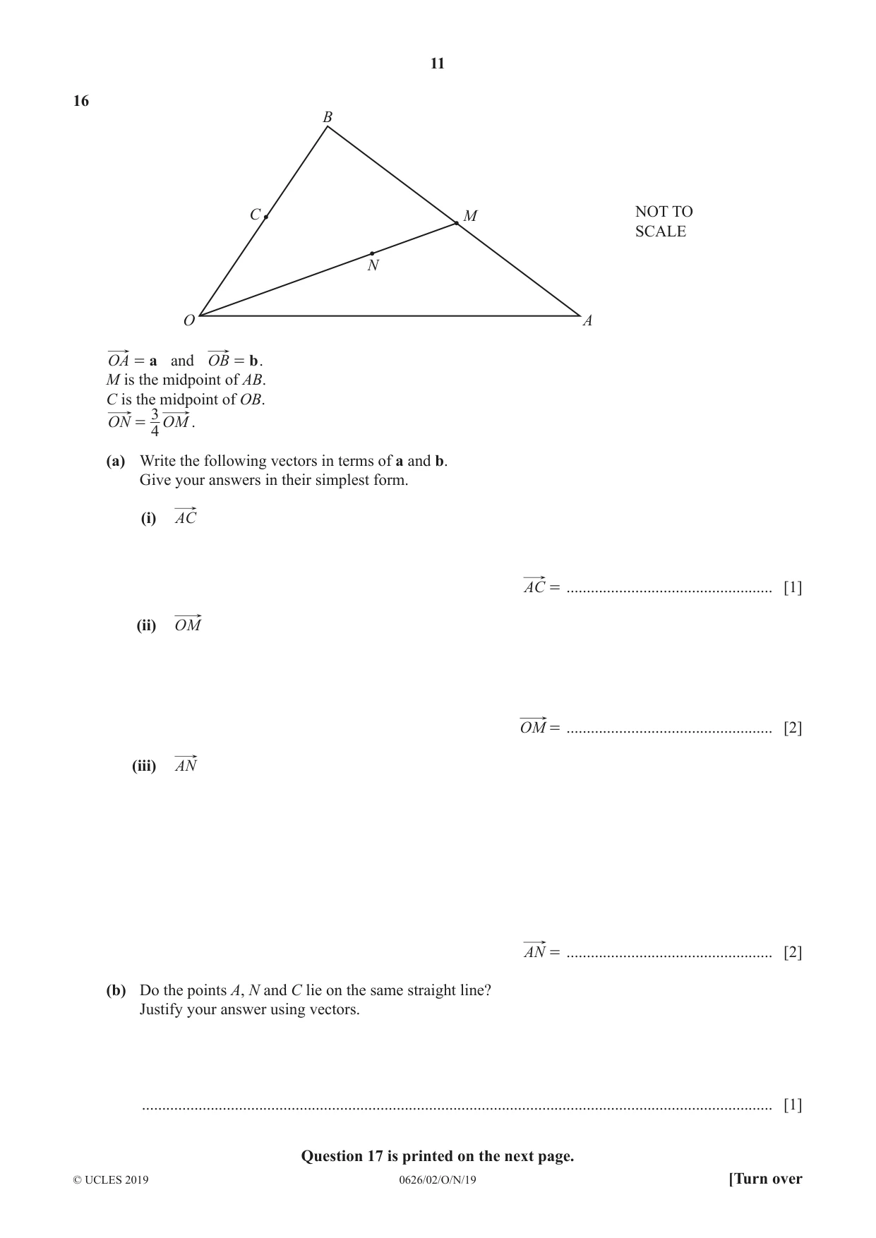 Cambridge IGCSE Mathematics (9-1) (UK only) 0626 2019 Oct/Nov Paper 2 · Variant 1 question paper, page 11 of 12