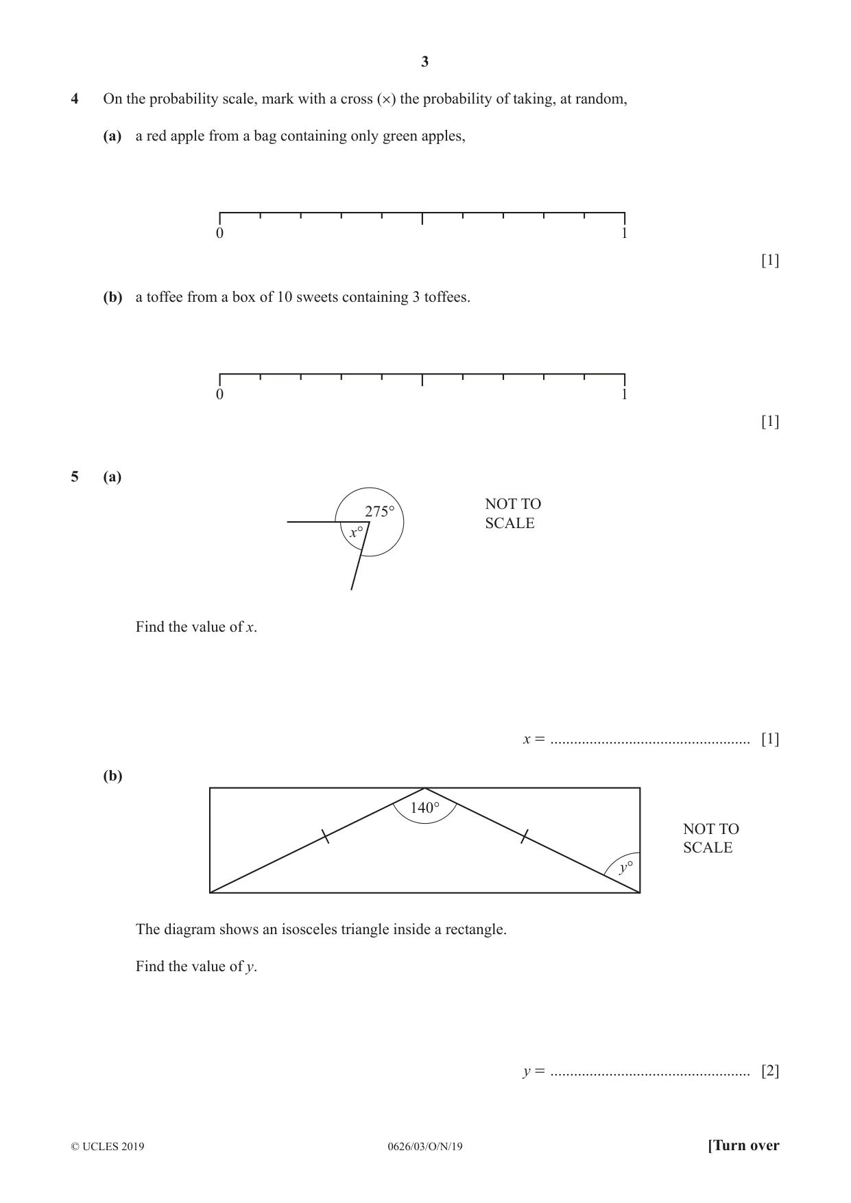 Cambridge IGCSE Mathematics (9-1) (UK only) 0626 2019 Oct/Nov Paper 3 · Variant 1 question paper, page 3 of 20