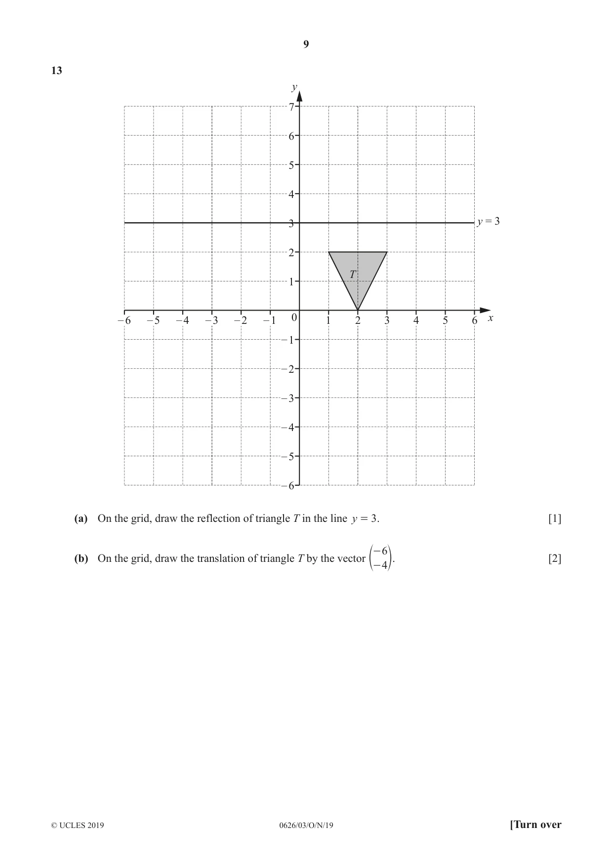 Cambridge IGCSE Mathematics (9-1) (UK only) 0626 2019 Oct/Nov Paper 3 · Variant 1 question paper, page 9 of 20