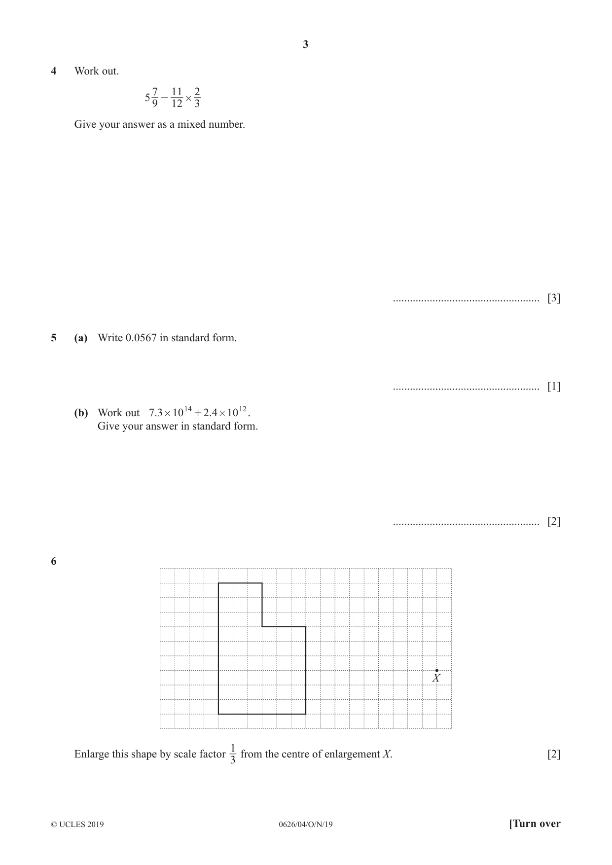 Cambridge IGCSE Mathematics (9-1) (UK only) 0626 2019 Oct/Nov Paper 4 · Variant 1 question paper, page 3 of 16