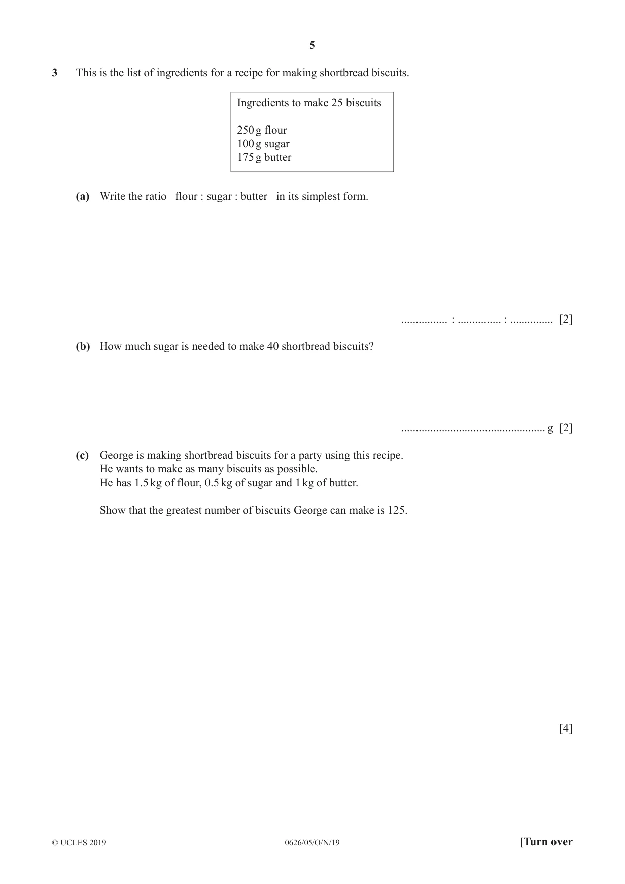 Cambridge IGCSE Mathematics (9-1) (UK only) 0626 2019 Oct/Nov Paper 5 · Variant 1 question paper, page 5 of 20