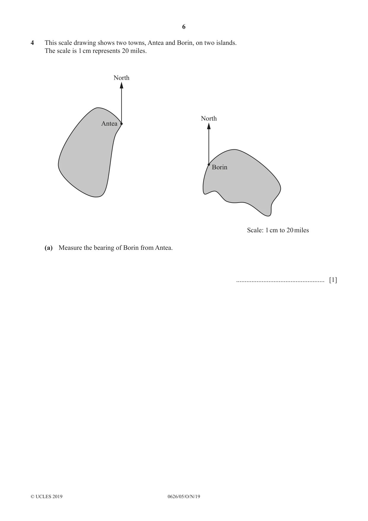 Cambridge IGCSE Mathematics (9-1) (UK only) 0626 2019 Oct/Nov Paper 5 · Variant 1 question paper, page 6 of 20