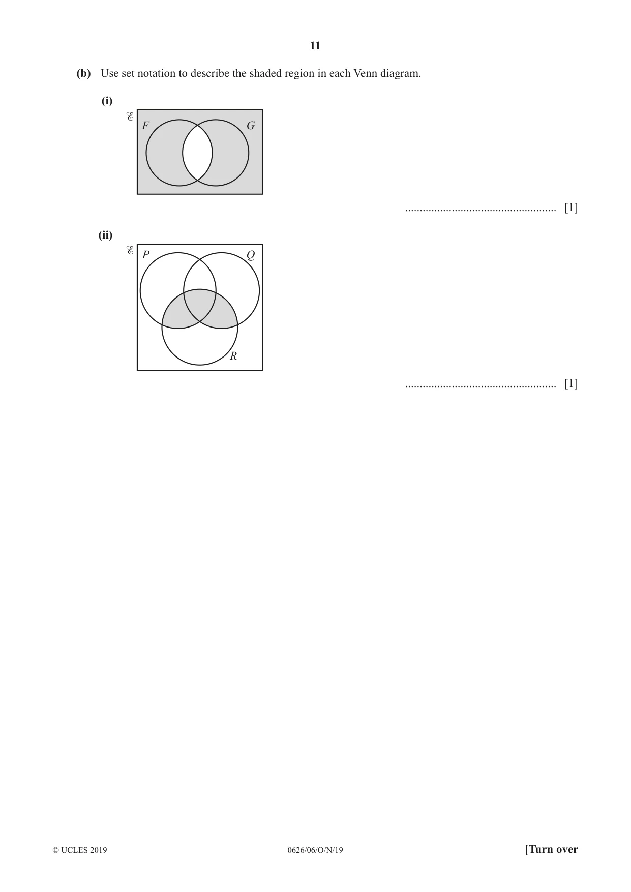 Cambridge IGCSE Mathematics (9-1) (UK only) 0626 2019 Oct/Nov Paper 6 · Variant 1 question paper, page 11 of 20