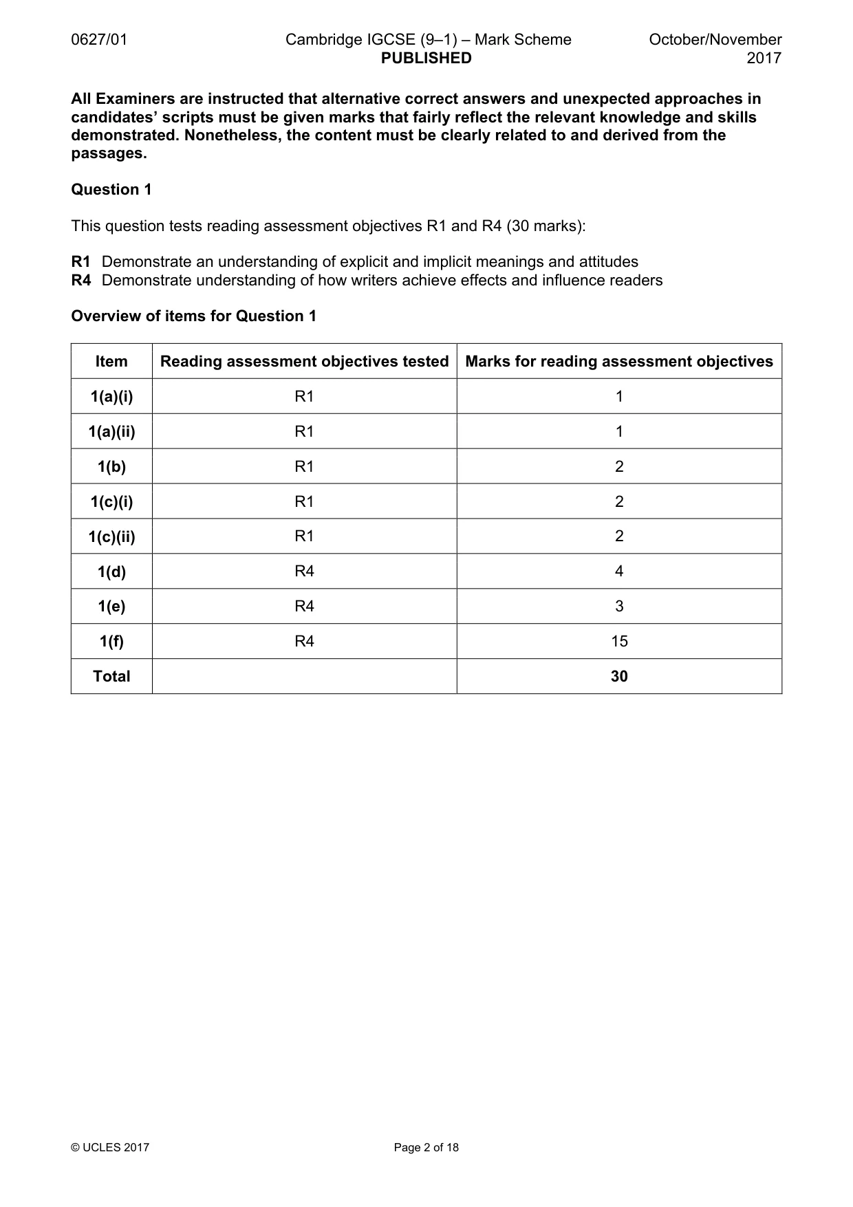 Mark scheme, page 2 of 18