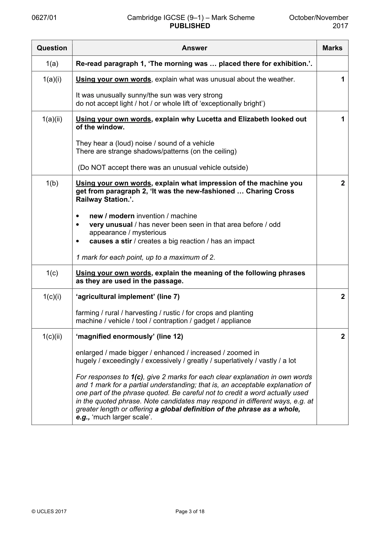 Mark scheme, page 3 of 18