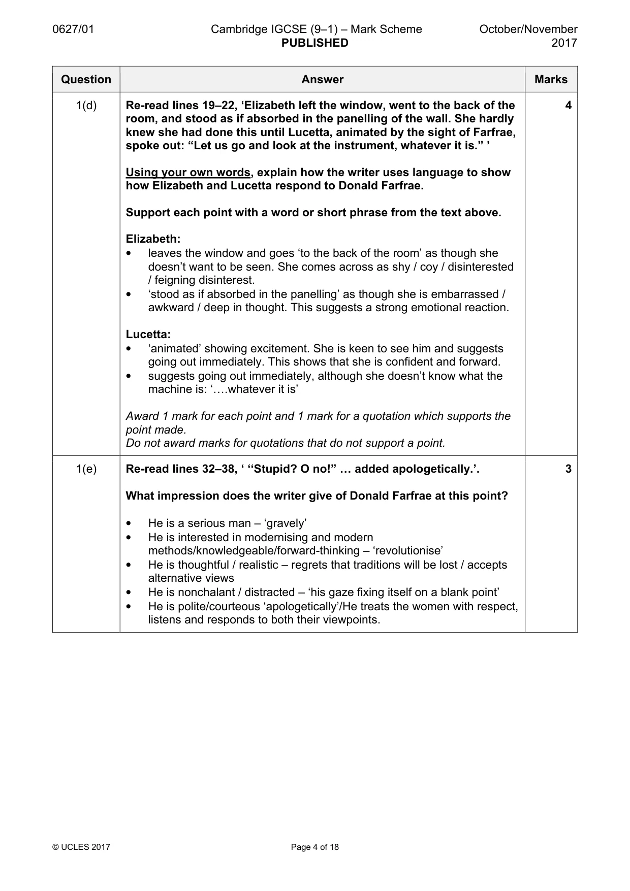 Mark scheme, page 4 of 18