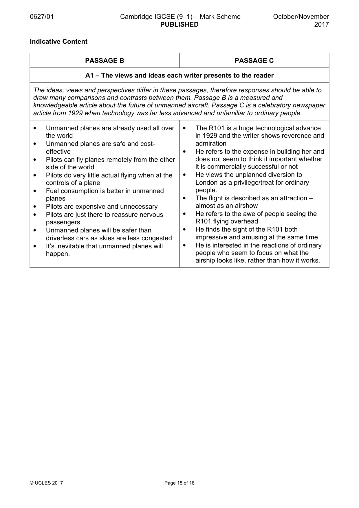 Mark scheme, page 15 of 18