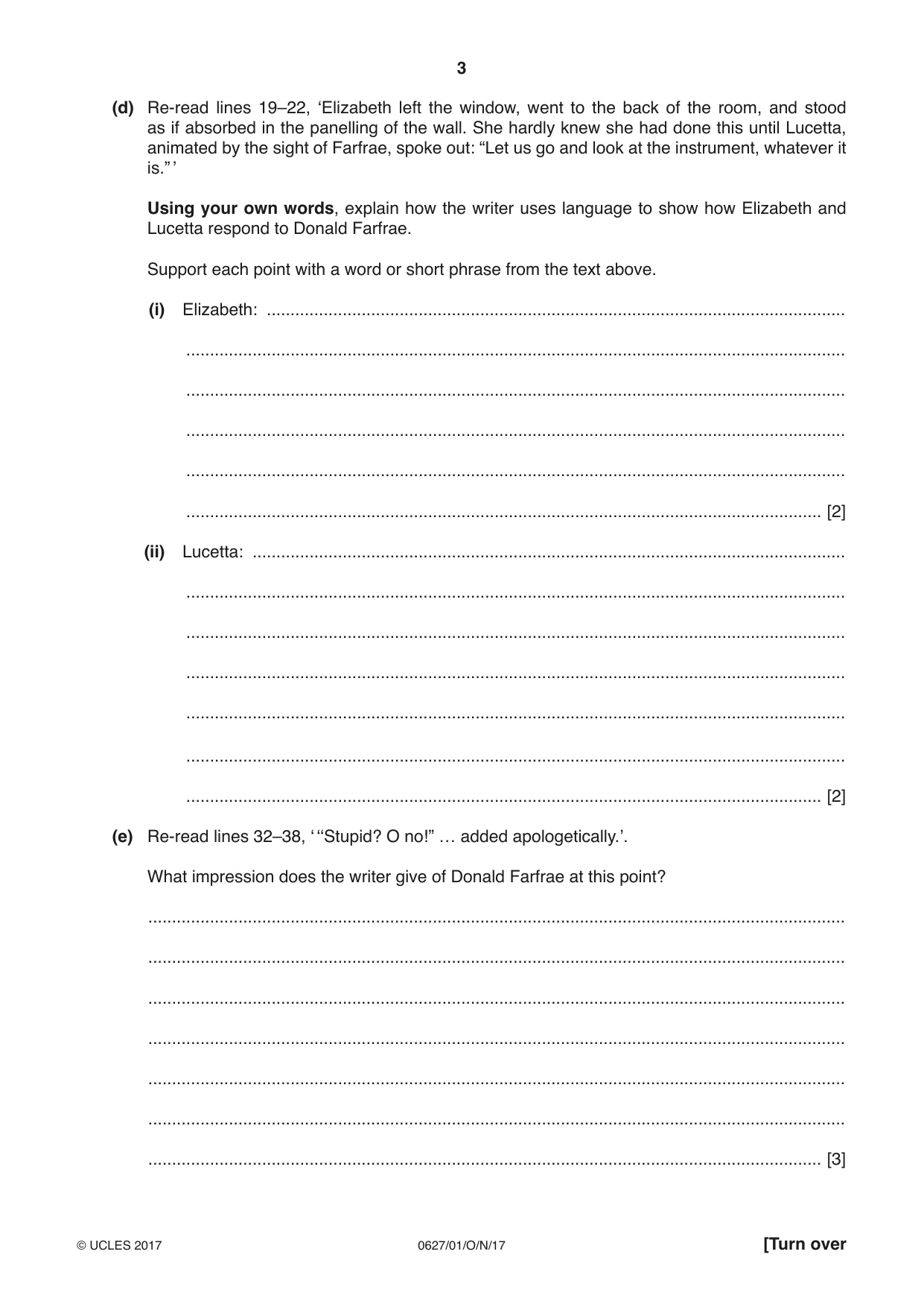 Cambridge IGCSE English - First Language (9-1) (UK only) 0627 2017 Oct/Nov Paper 1 · Variant 1 question paper, page 3 of 12