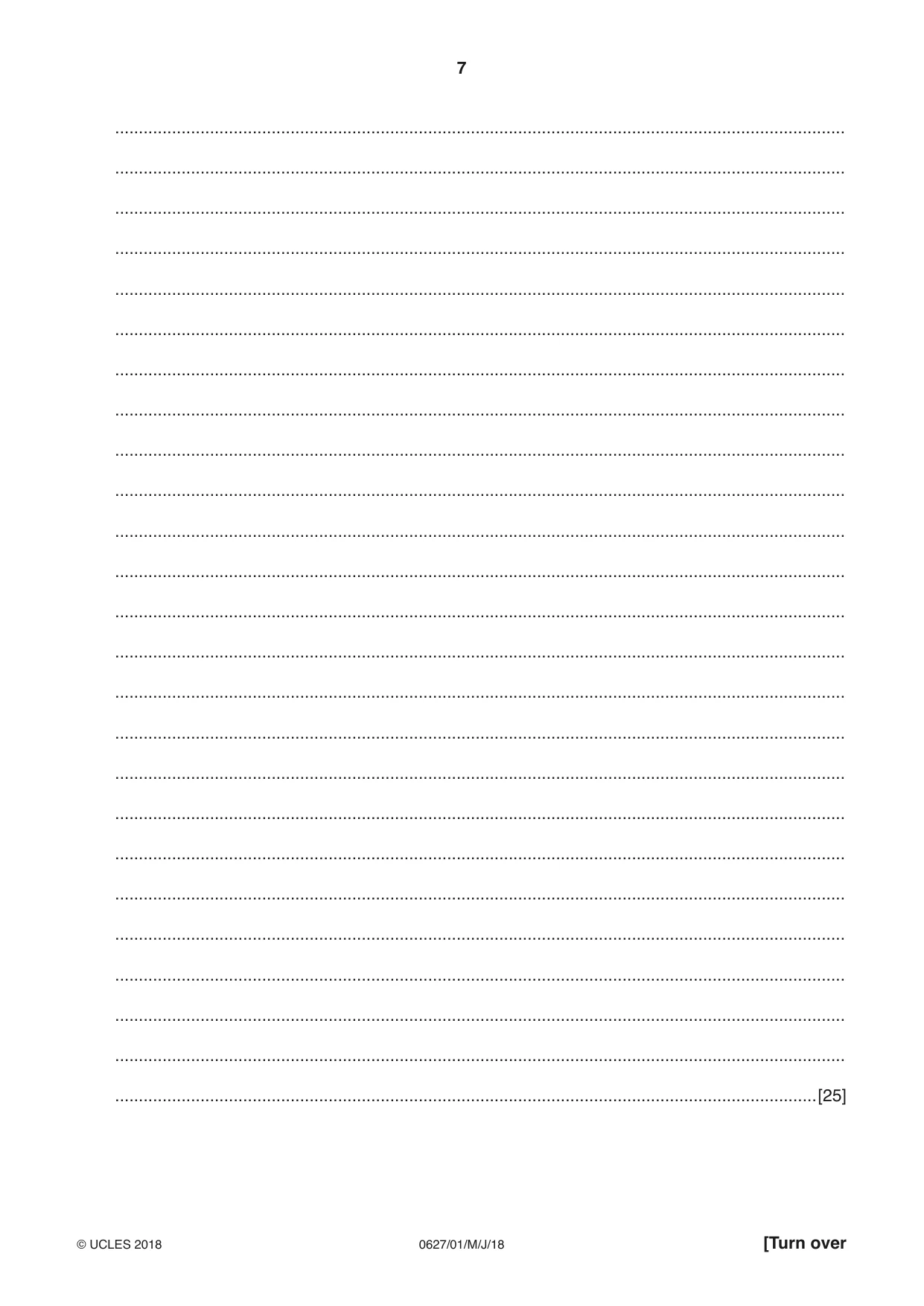 Cambridge IGCSE English - First Language (9-1) (UK only) 0627 2018 May/June Paper 1 · Variant 0 question paper, page 7 of 16