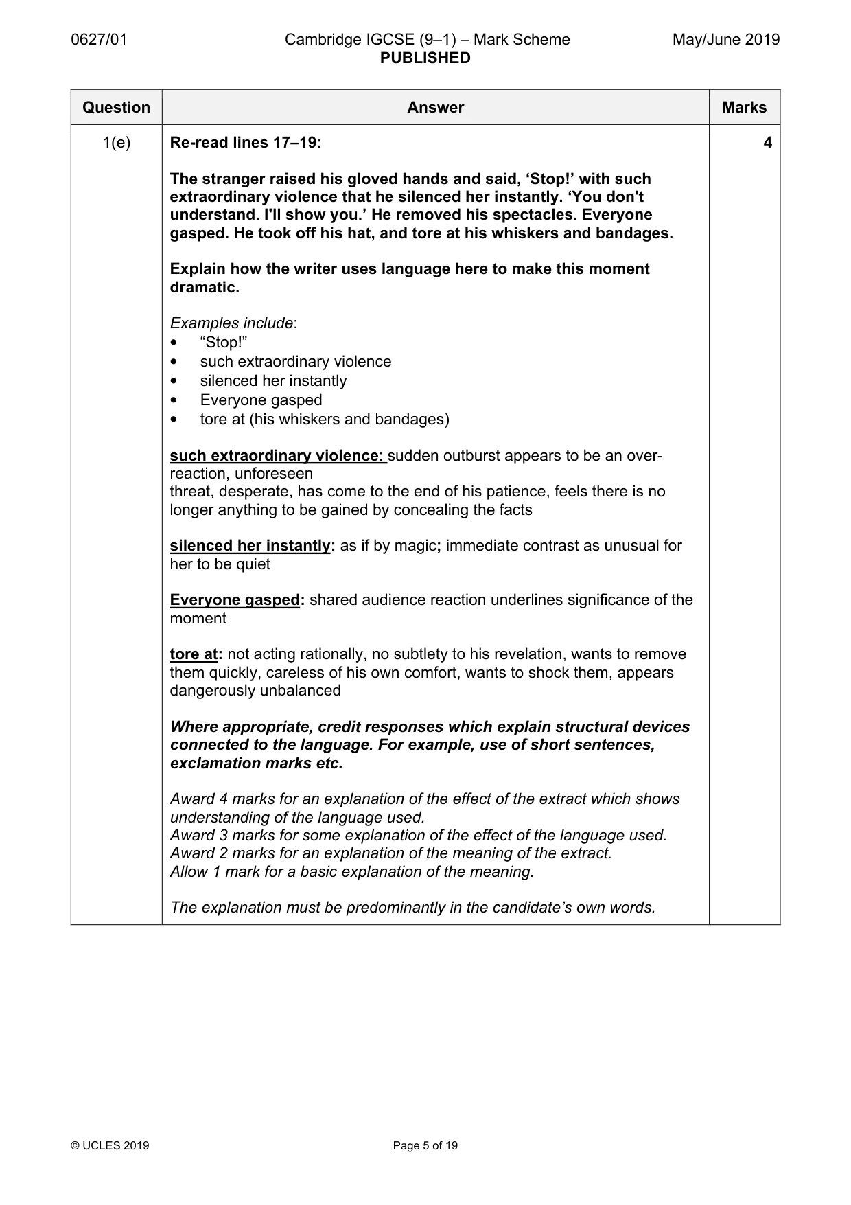 Mark scheme, page 5 of 19