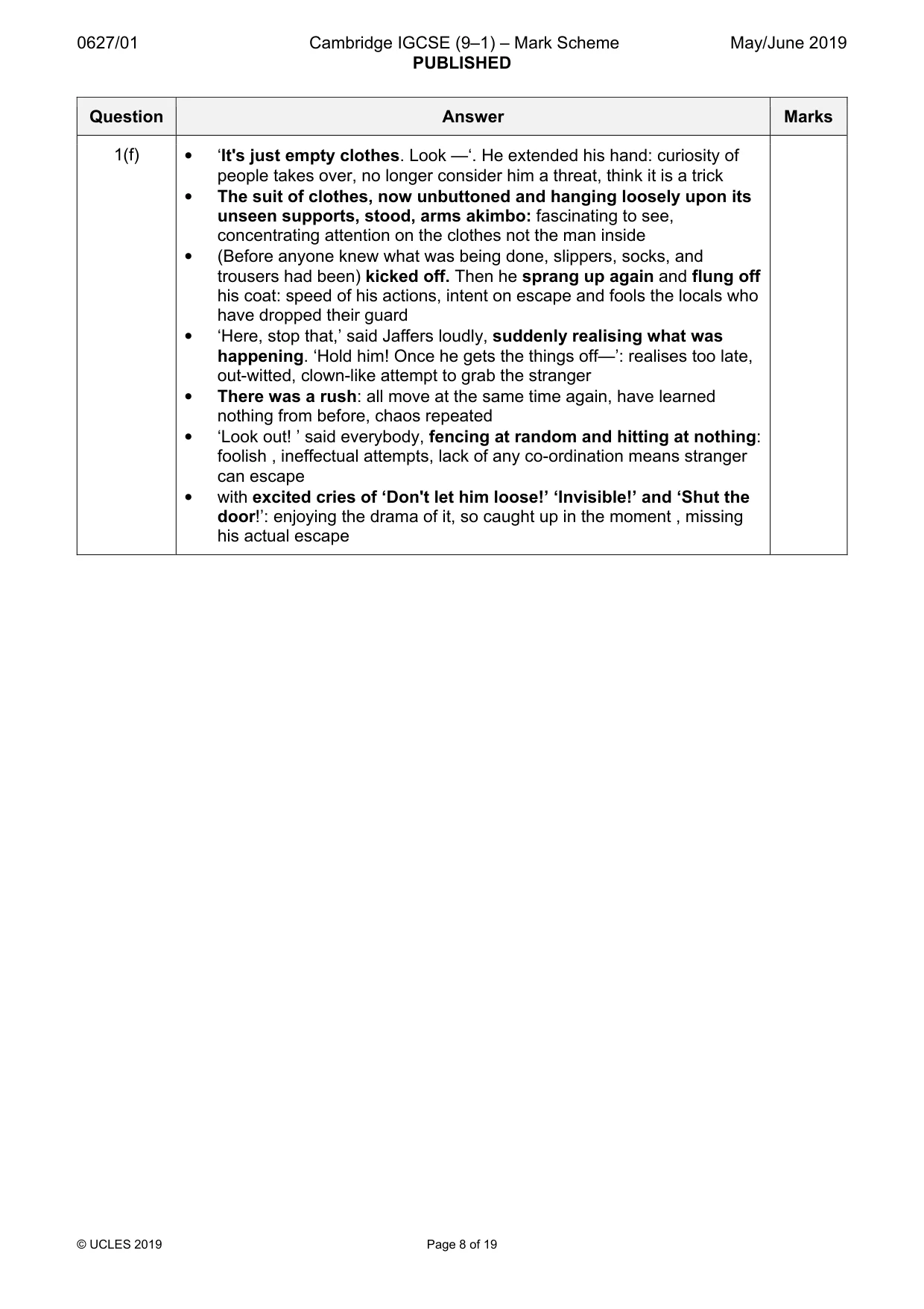 Mark scheme, page 8 of 19