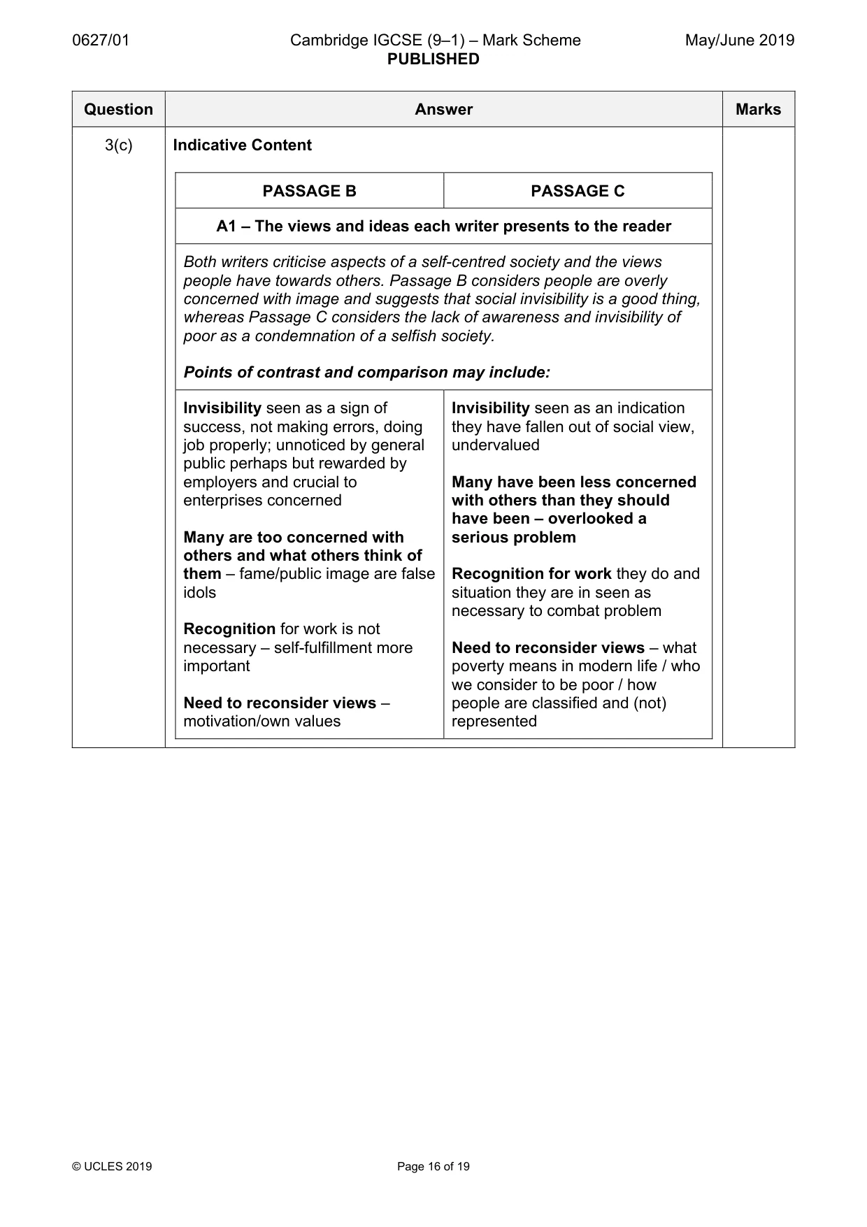 Mark scheme, page 16 of 19