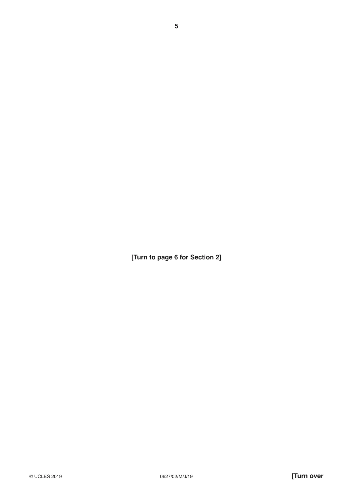 Cambridge IGCSE English - First Language (9-1) (UK only) 0627 2019 May/June Paper 2 · Variant 1 question paper, page 5 of 12