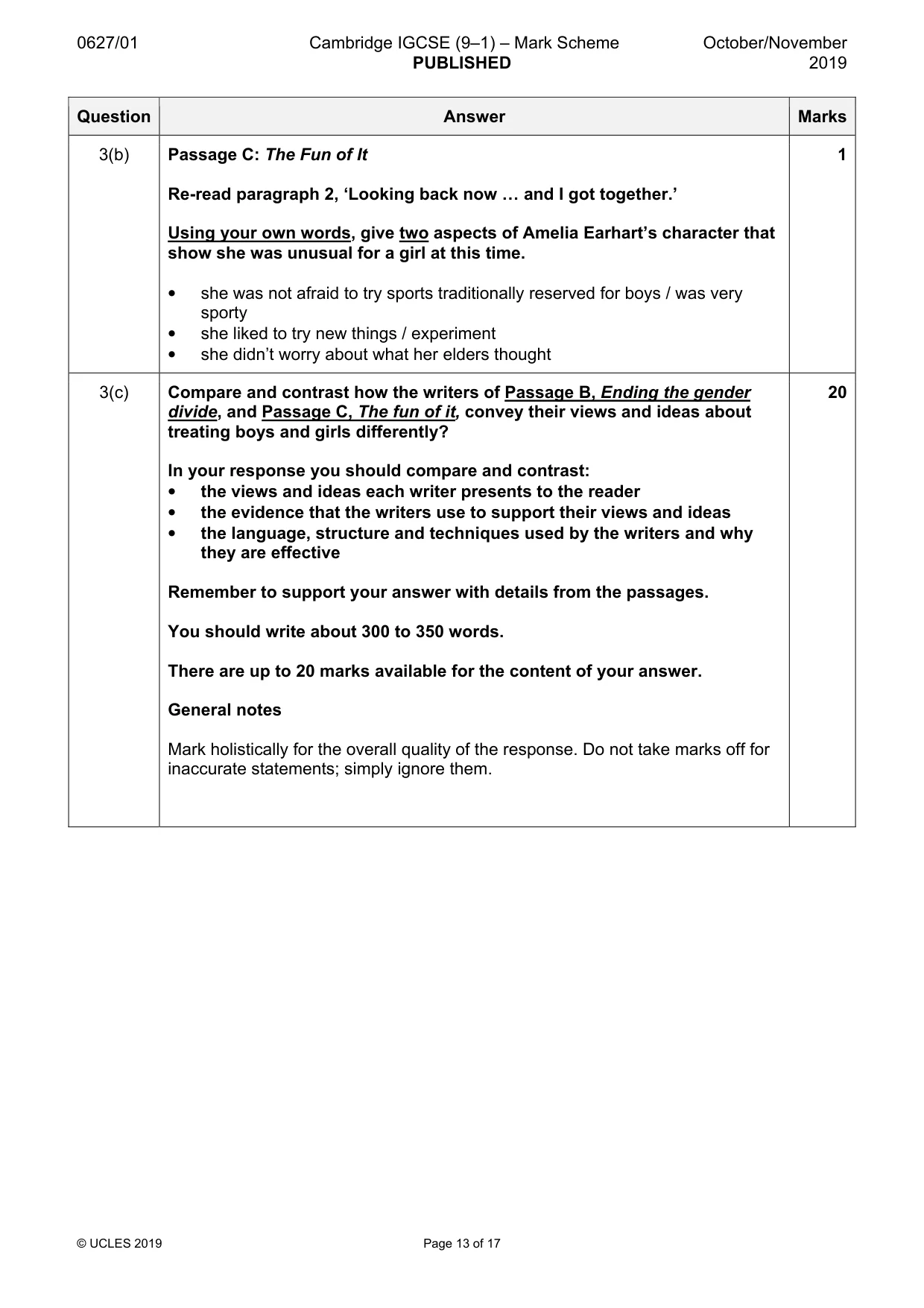 Mark scheme, page 13 of 17