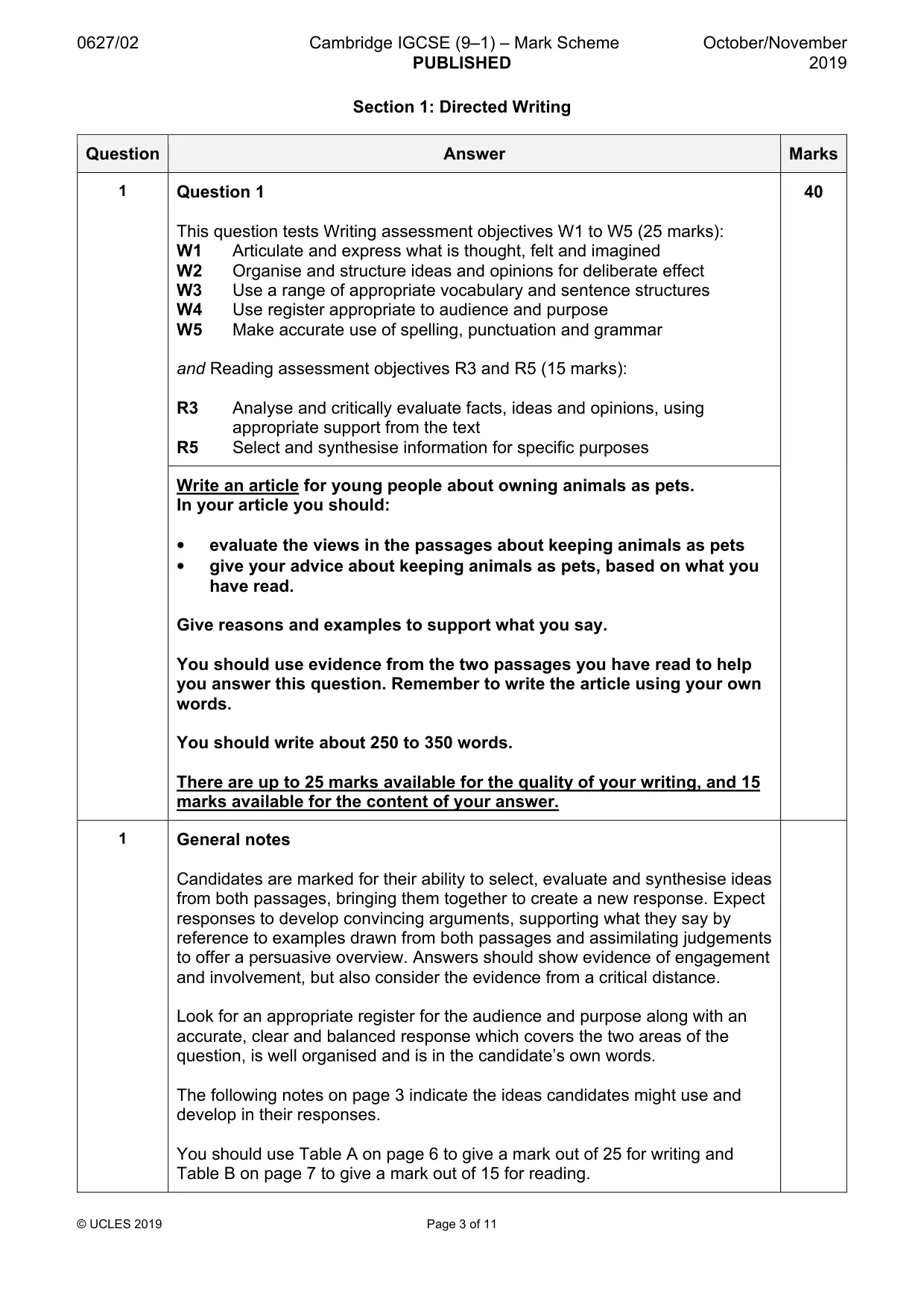 Mark scheme, page 3 of 11