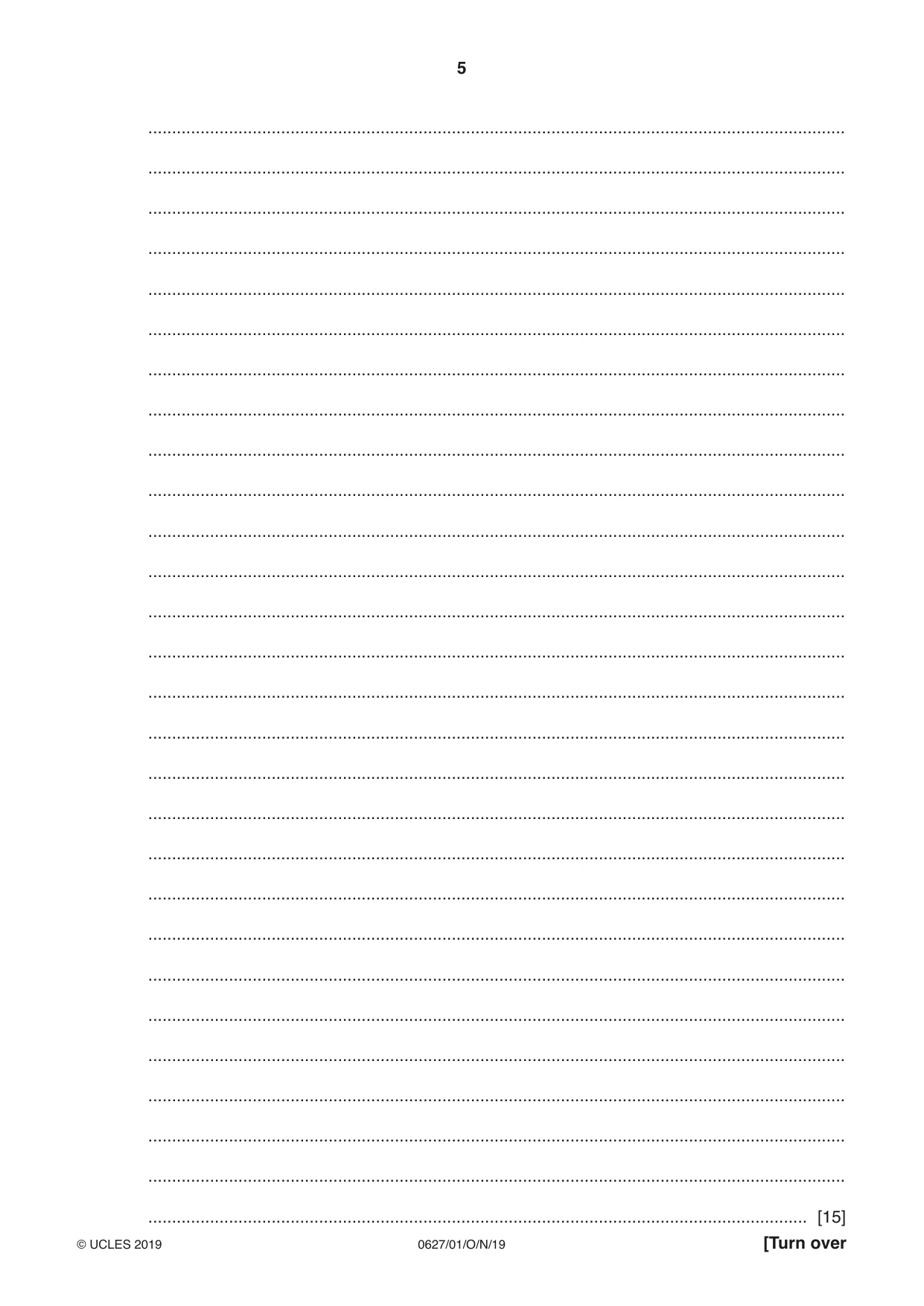 Cambridge IGCSE English - First Language (9-1) (UK only) 0627 2019 Oct/Nov Paper 1 · Variant 1 question paper, page 5 of 12