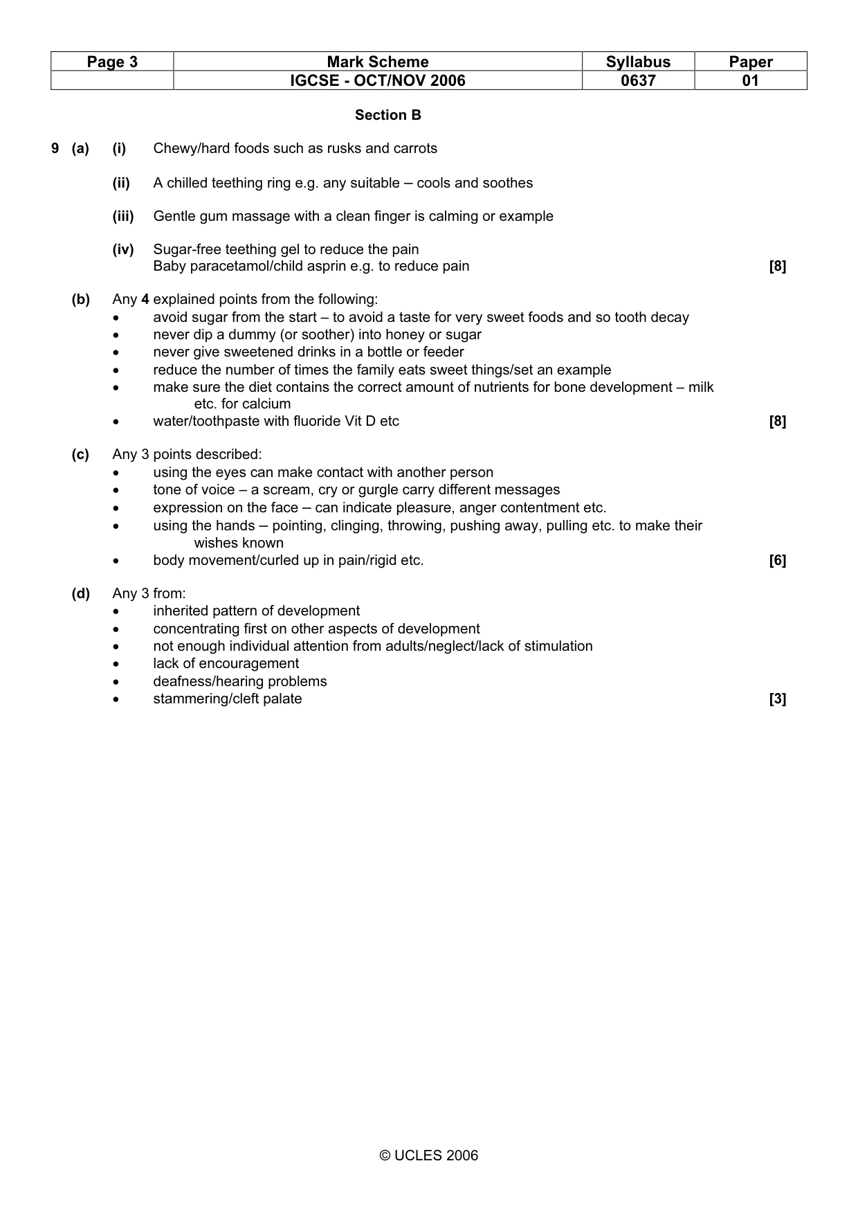 Mark scheme, page 3 of 8