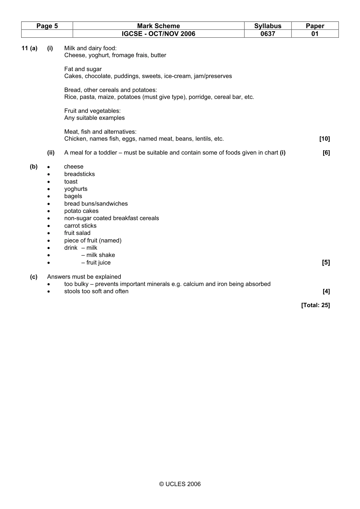 Mark scheme, page 5 of 8