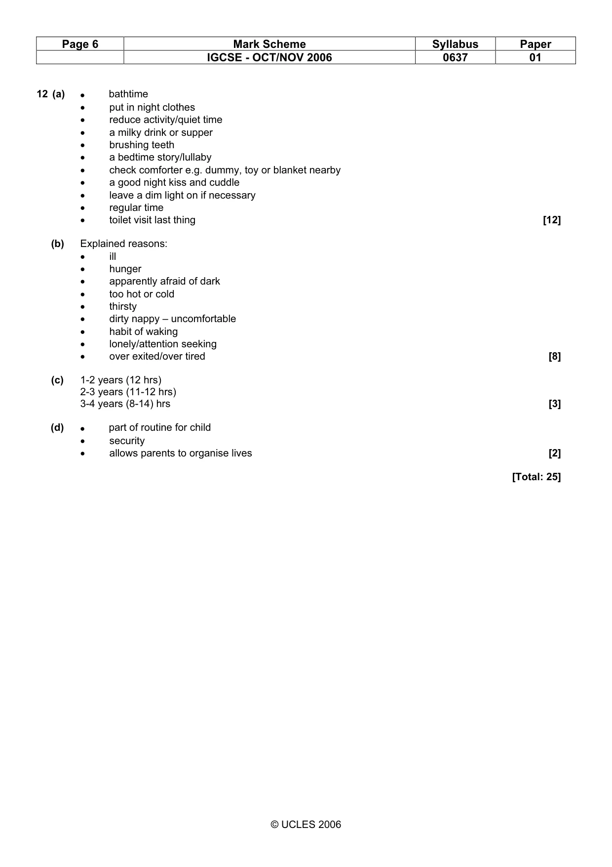 Mark scheme, page 6 of 8