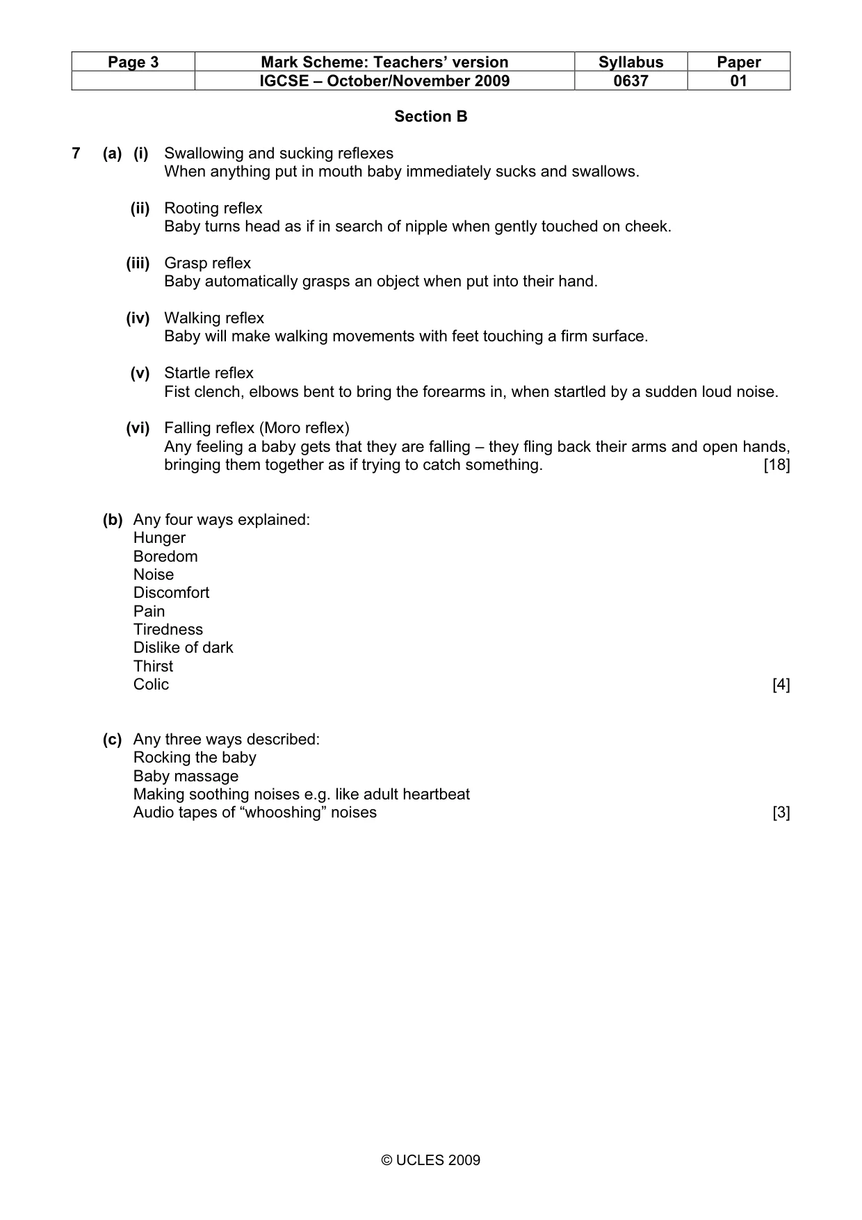 Mark scheme, page 3 of 6