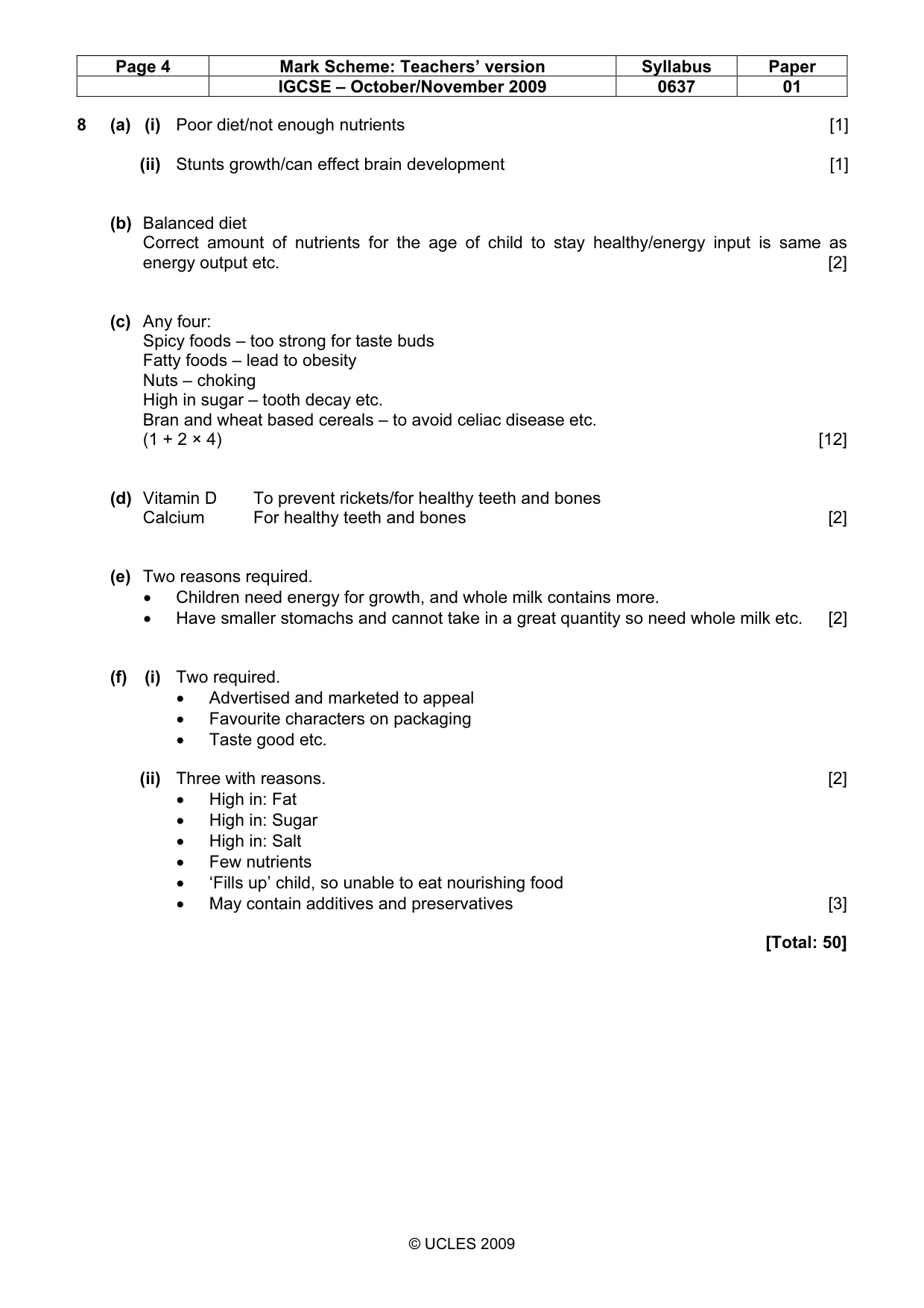 Mark scheme, page 4 of 6