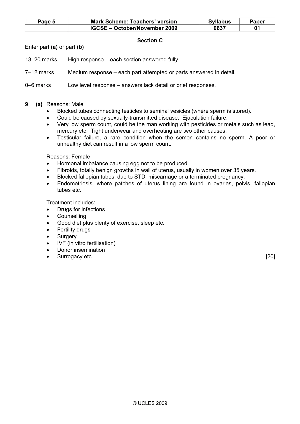 Mark scheme, page 5 of 6