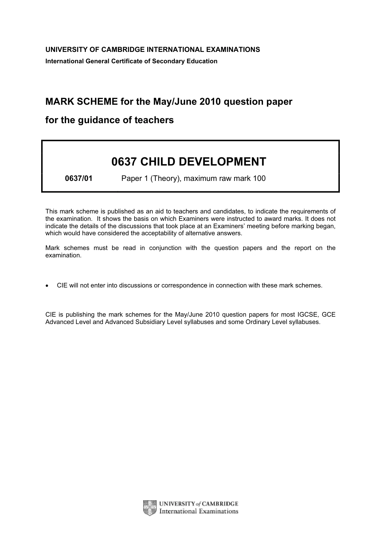 Mark scheme, page 1 of 8