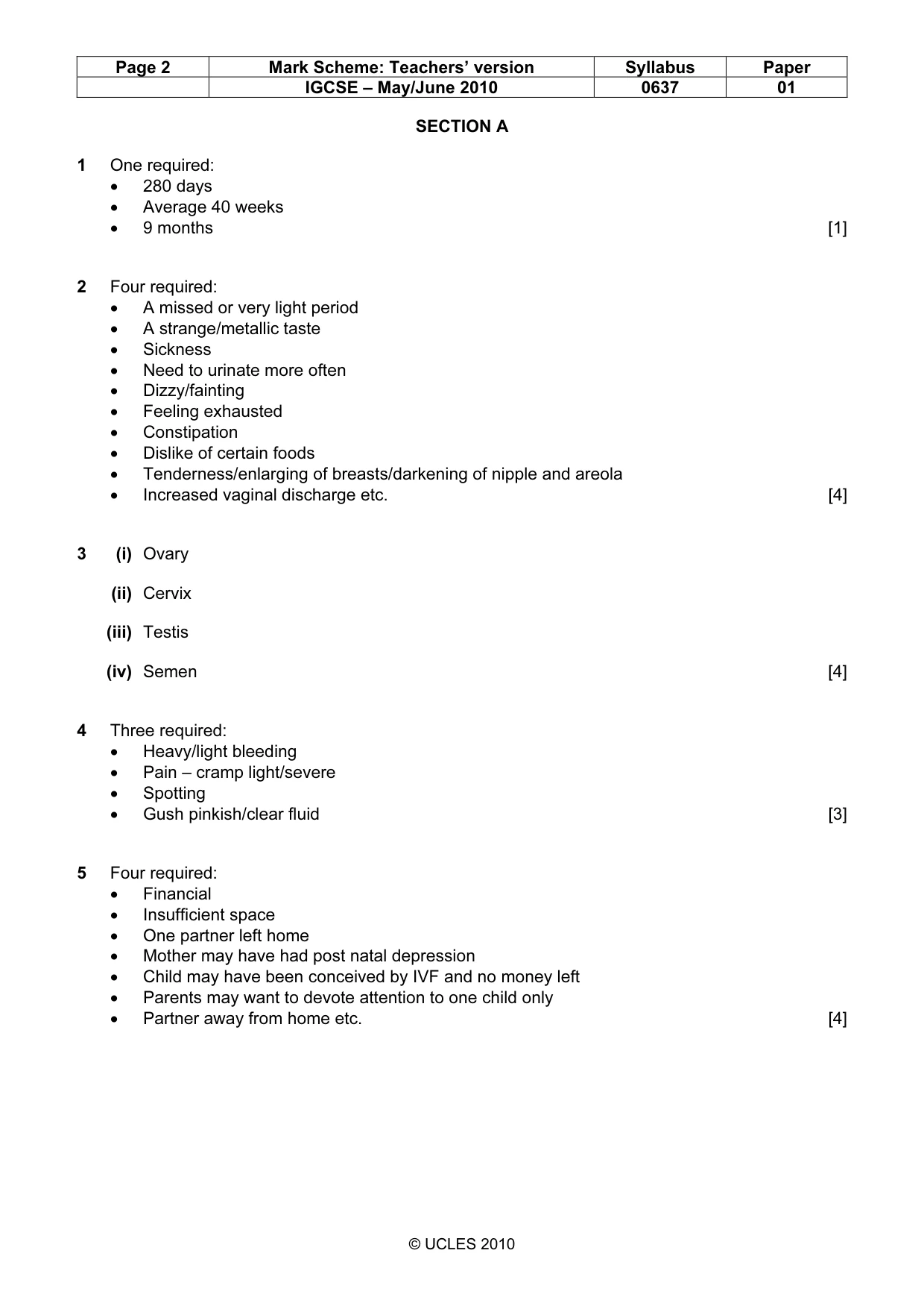 Mark scheme, page 2 of 8