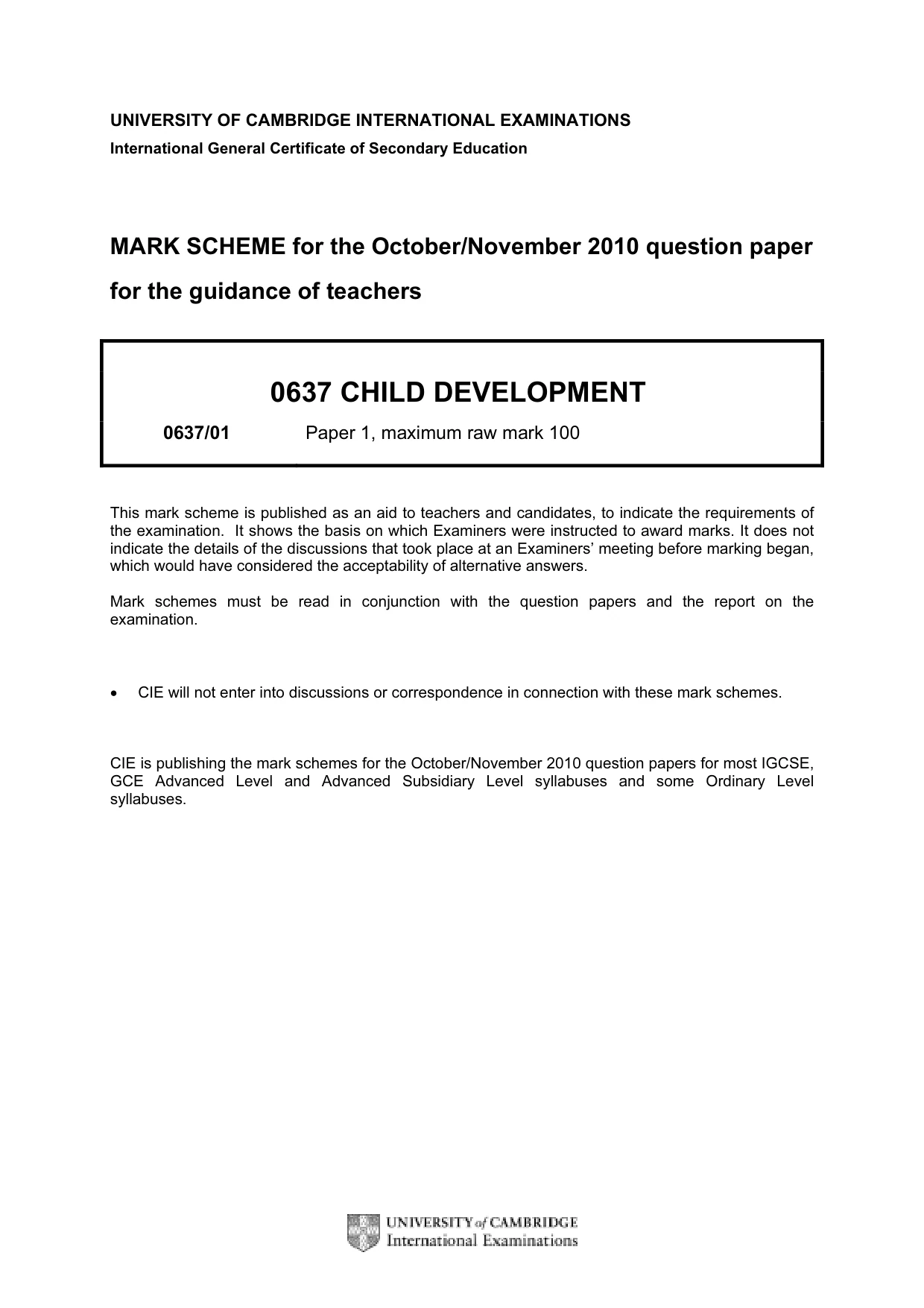 Mark scheme, page 1 of 7