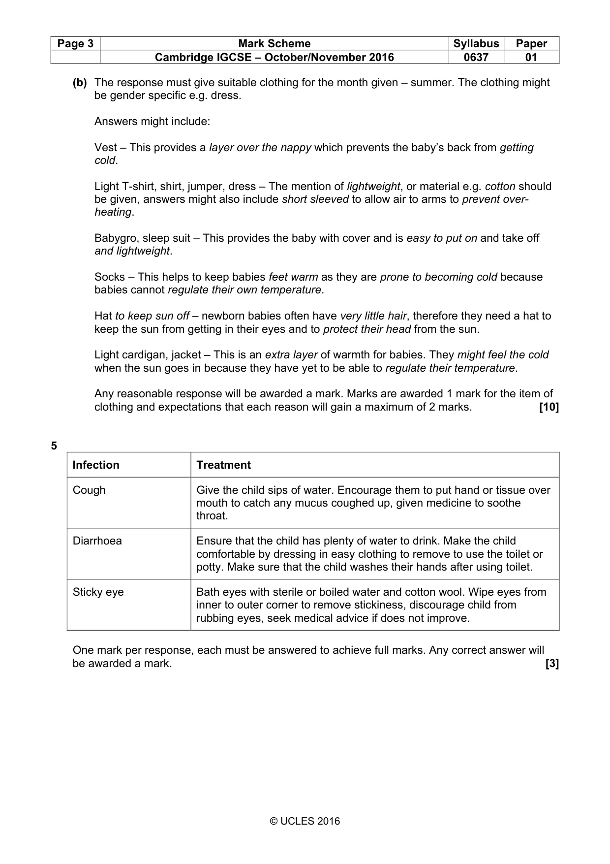 Mark scheme, page 3 of 8