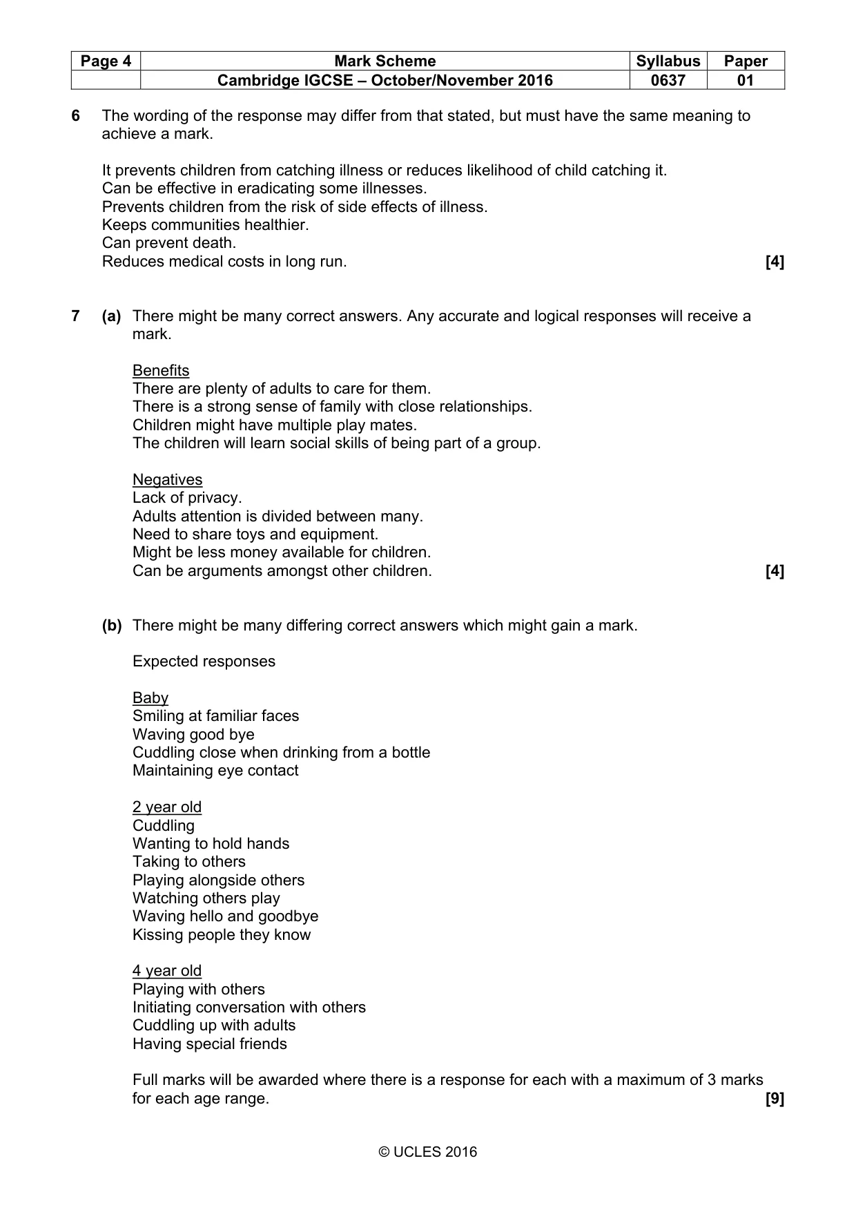 Mark scheme, page 4 of 8