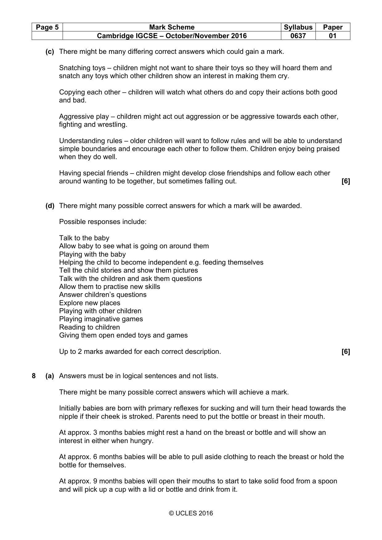 Mark scheme, page 5 of 8