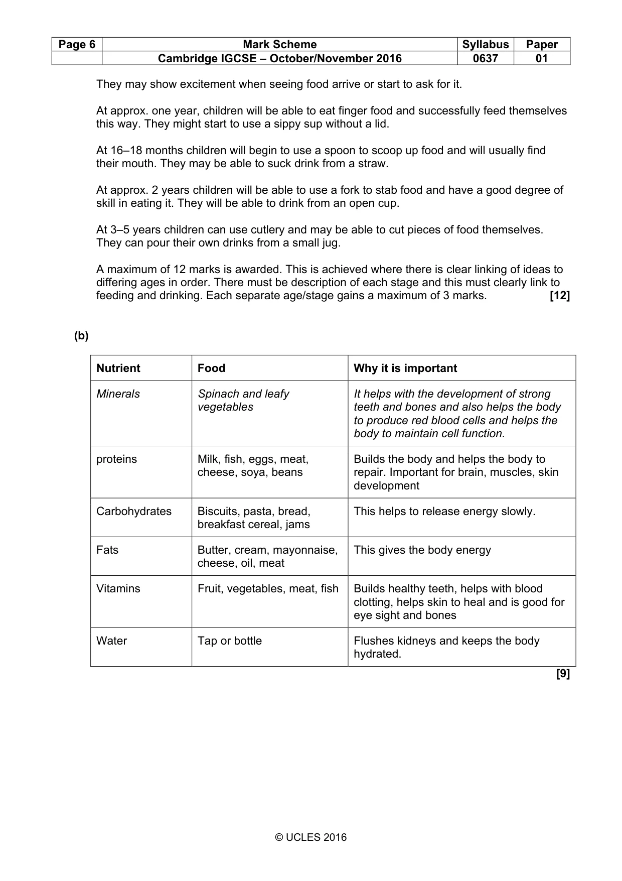 Mark scheme, page 6 of 8