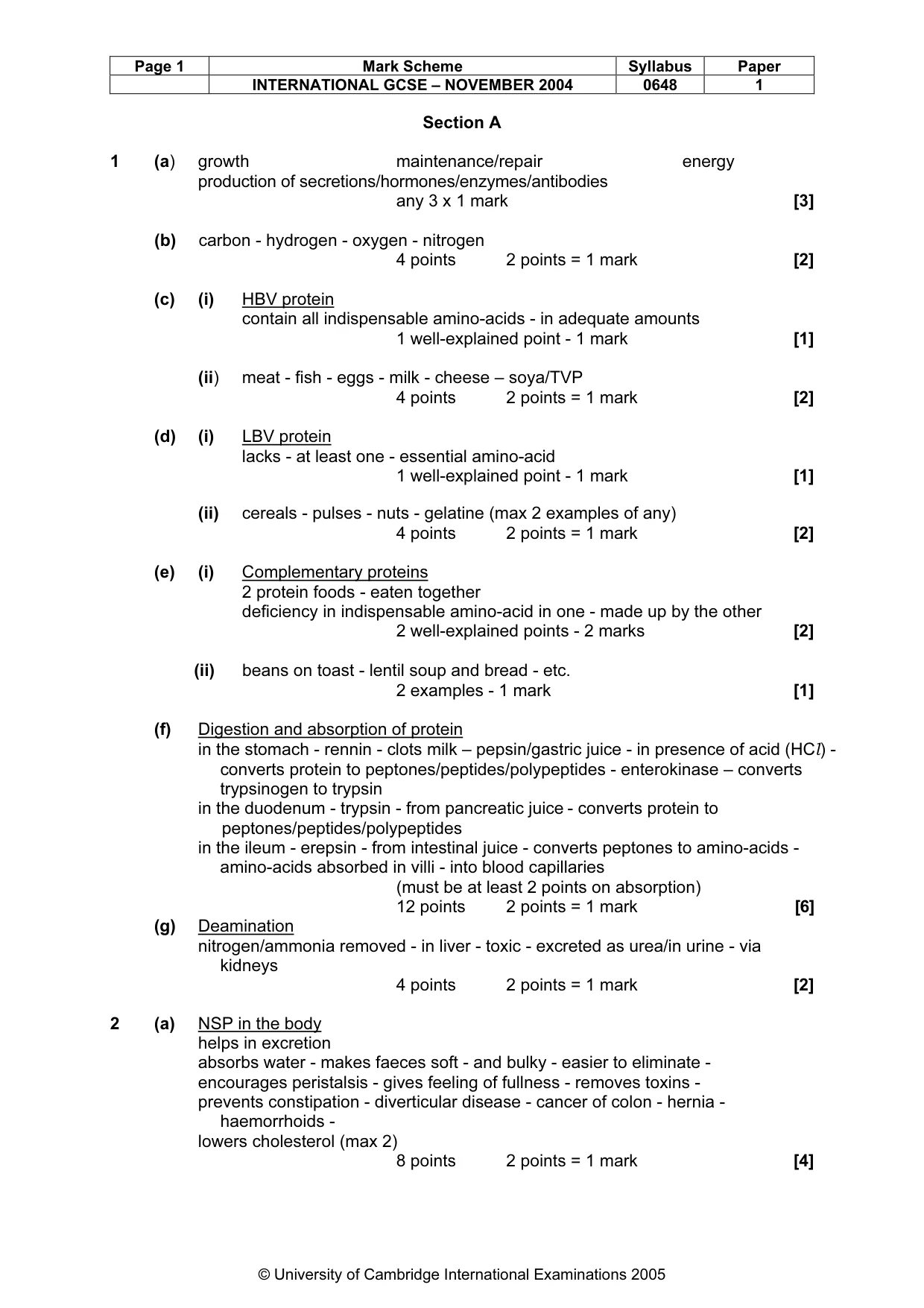 Mark scheme, page 4 of 9